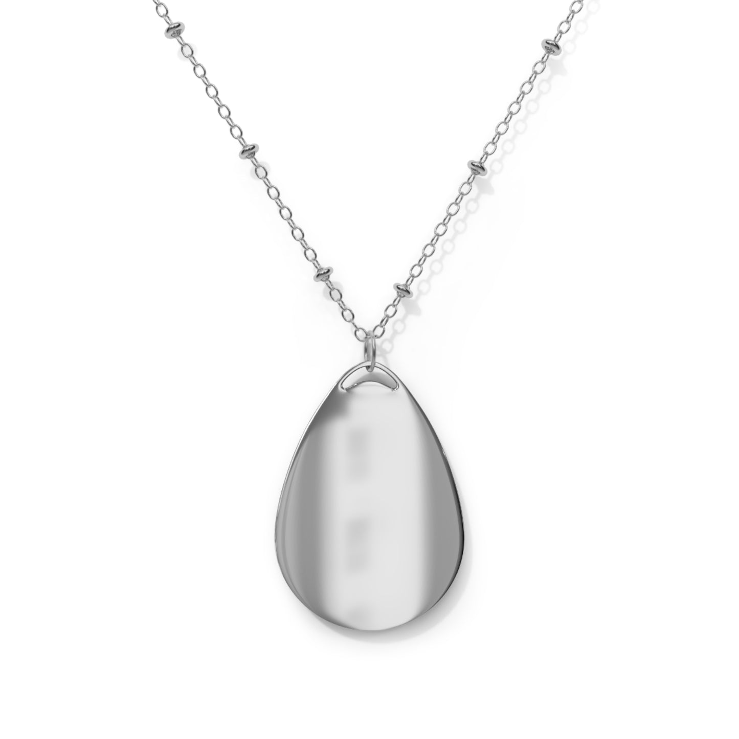 Floral Oval Necklace, Elegant Jewelry Gift, Personalized Pendant, Mother's Day, Graduation, Fashion Accessory