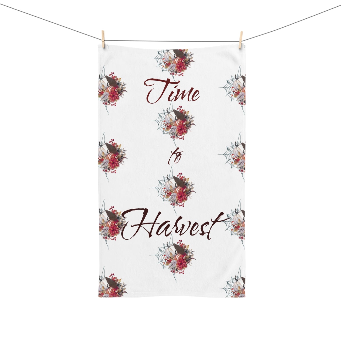 Autumn Harvest Hand Towel | Seasonal Kitchen Decor, Thanksgiving Gift, Floral Towel, Cozy Kitchen Accessory, Fall Home Decor
