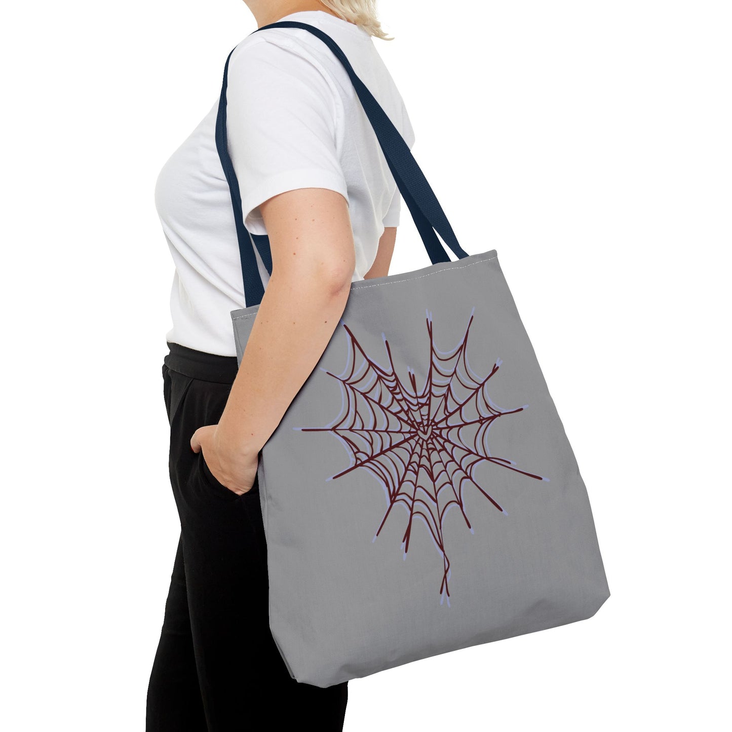 Spooky Spiderweb Tote Bag, Halloween Accessories, Eco-Friendly Tote, Fun Chic Bag, Holiday Gift, Daily Use
