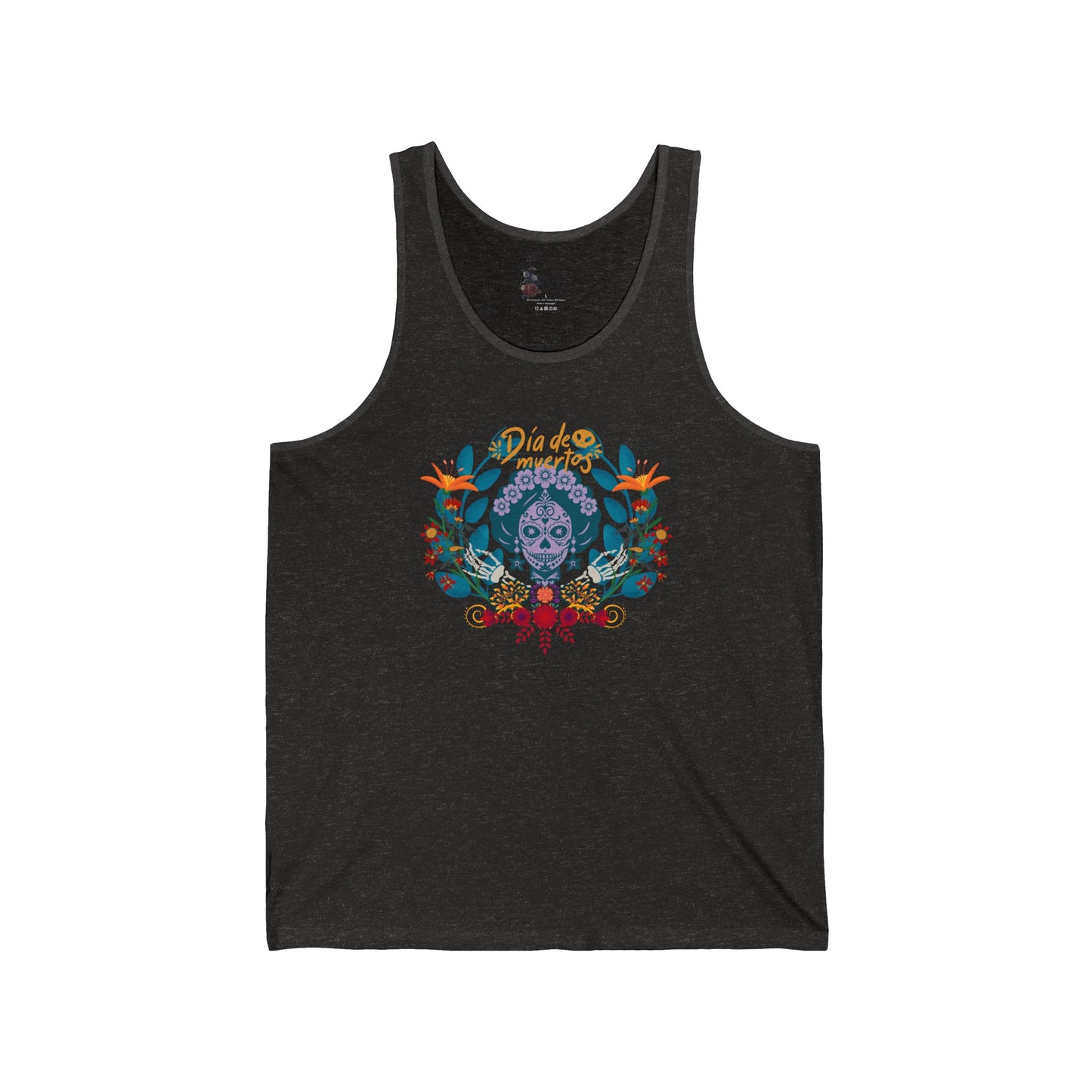 Floral Skull Tank Top, Summer Tee, Unisex Jersey Tank, Bohemian Apparel, Festival Wear, Gift for Him or Her