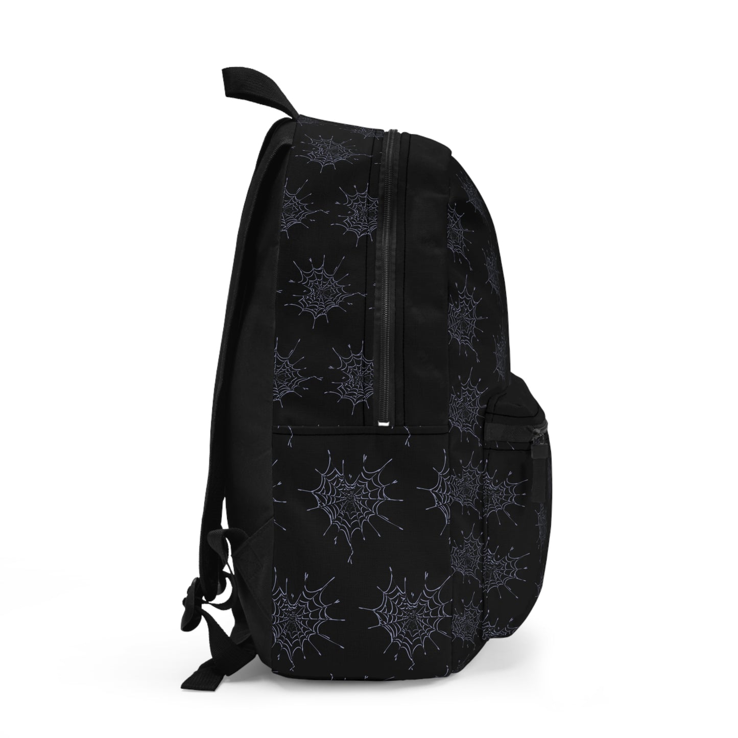 Black and Purple Heart Web Backpack for Students, Stylish School Bag, Art Tote, Unique Gift for Teens, Boho Travel Accessory