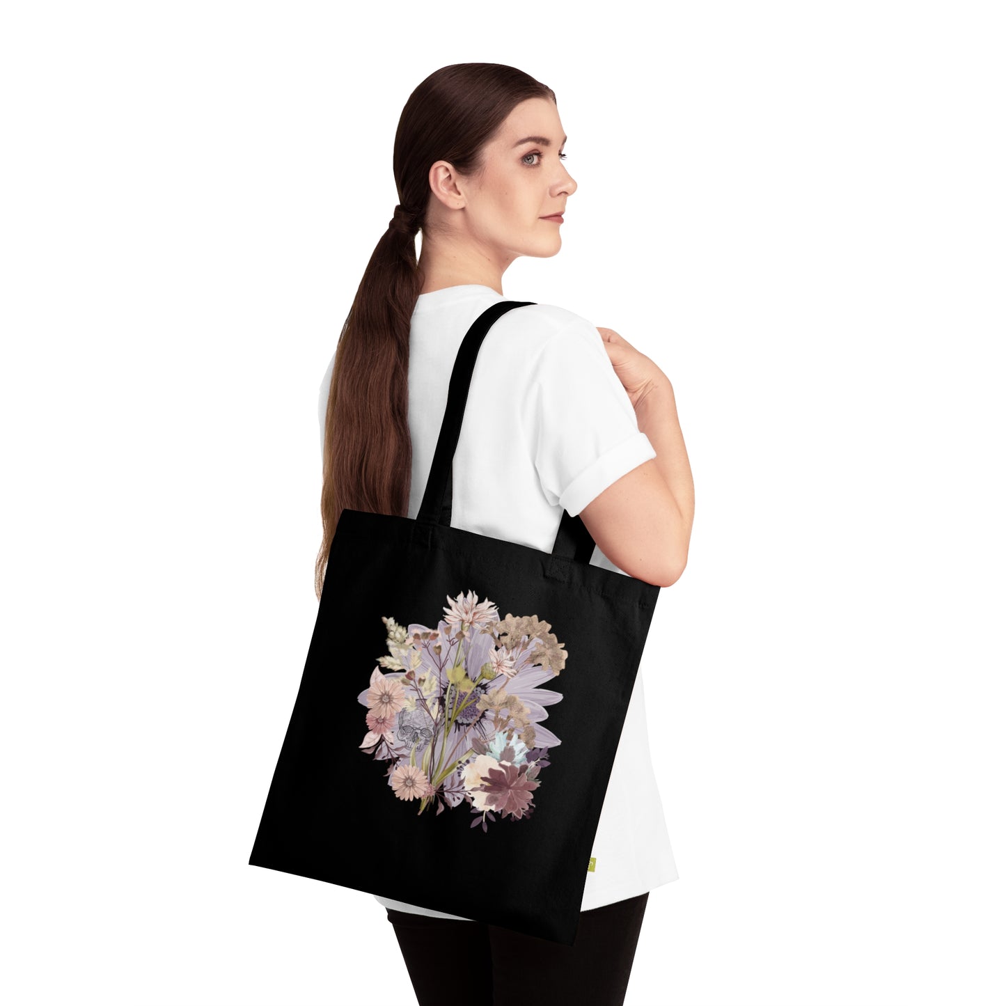 Floral Organic Cotton Tote Bag | Eco-Friendly Gift, Shopping Bag, Reusable Tote, Beach Bag, Floral Design