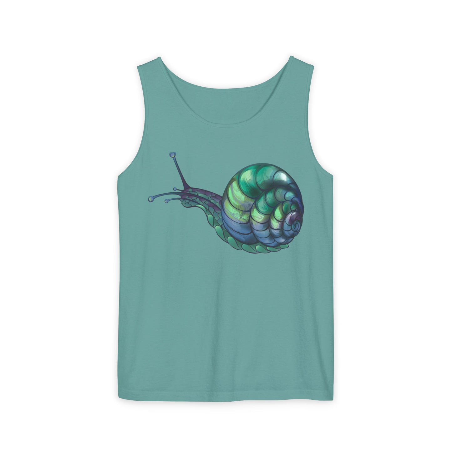 Snail Art Unisex Tank Top, Trendy Graphic Tee, Summer Fashion, Eco-Friendly Apparel, Beachwear, Gift for Nature Lovers