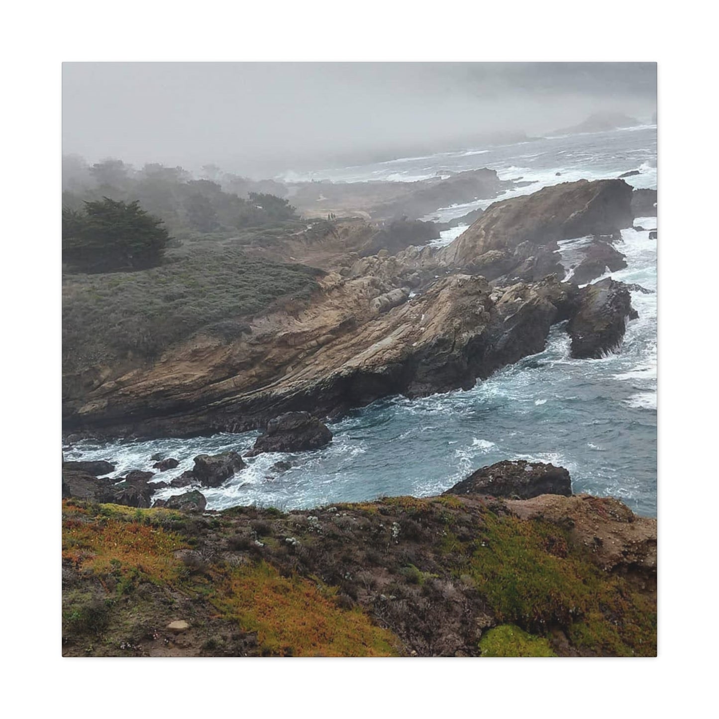 Stretched Canvas Wall Art, Matte Coastal Landscape Decor, Seascape Gallery Wrap, Ocean Home Decor, Nature Wall Artwork