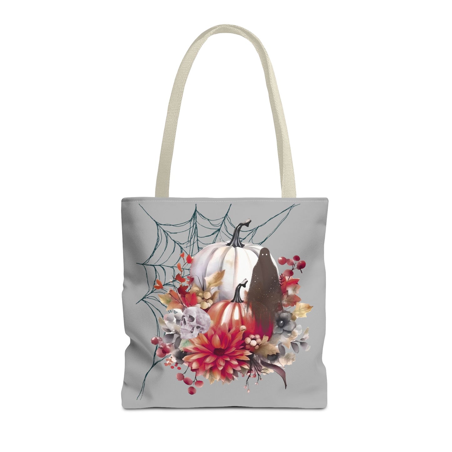 Halloween Floral Tote Bag | Spooky Fall Accessories, Trick or Treat Bag, Book Tote, Autumn Gift, Eco-Friendly Tote
