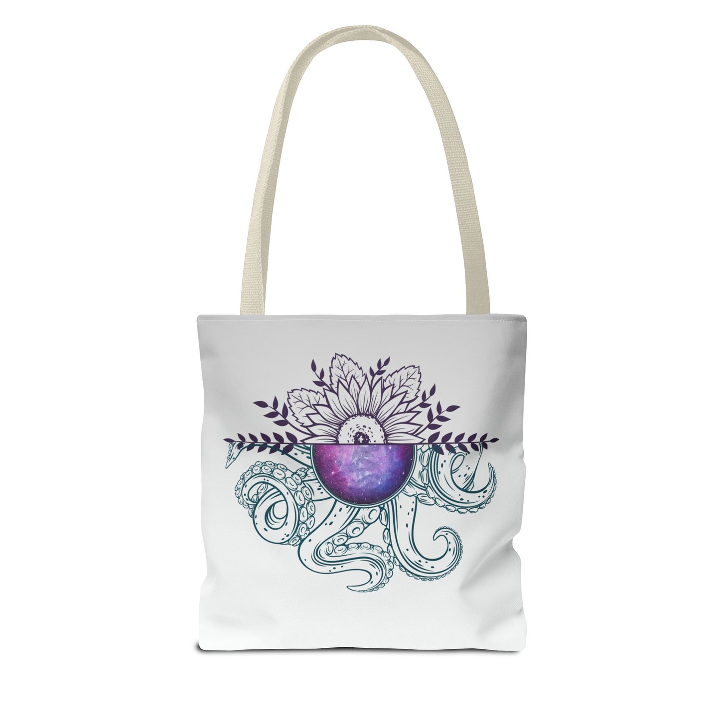 Whimsical Octopus Floral Tote Bag, Beach Bag, Grocery Tote, Eco-Friendly Bag, Gift for Ocean Lovers, Unique Art Carryall