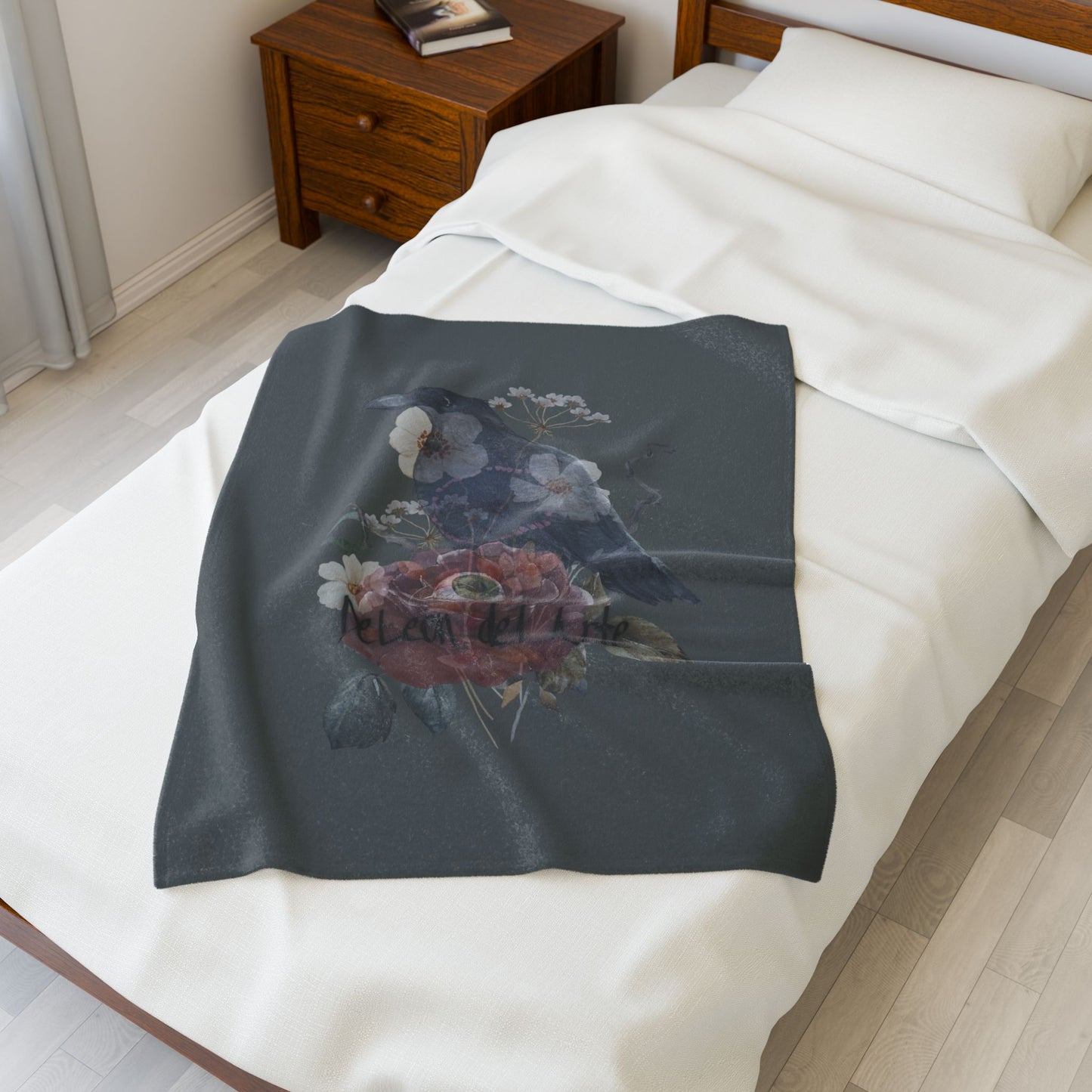 Artistic Velveteen Plush Blanket with Floral Design, Cozy Throw for Home Decor, Gift for Art Lovers, Warm Blanket, Bed or Couch Accessory