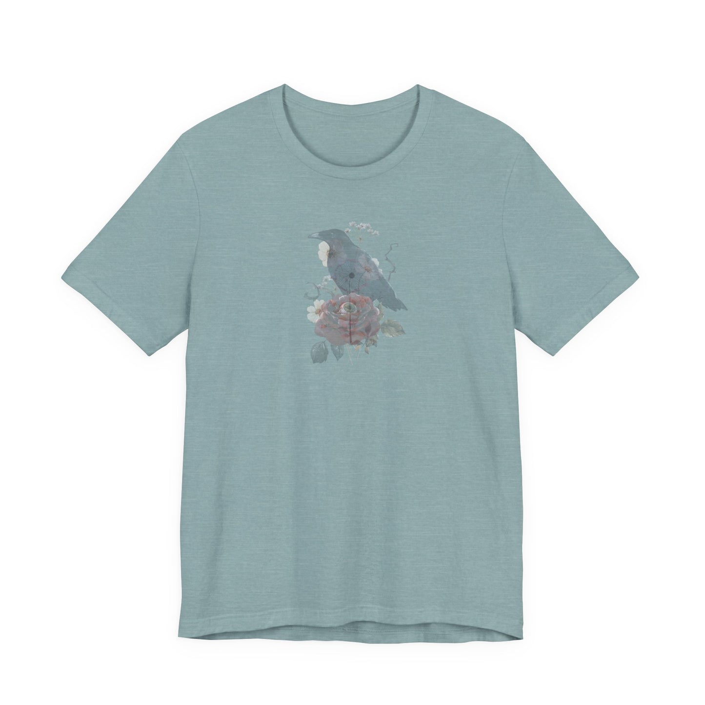 Double-sided Split Logo Artistic Bird Tee, Unisex T-Shirt for Art Lovers, Nature Inspired Gift, Casual Wear, Creative Expression