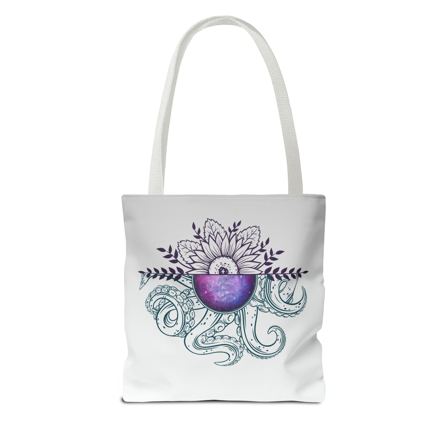 Whimsical Octopus Floral Tote Bag, Beach Bag, Grocery Tote, Eco-Friendly Bag, Gift for Ocean Lovers, Unique Art Carryall