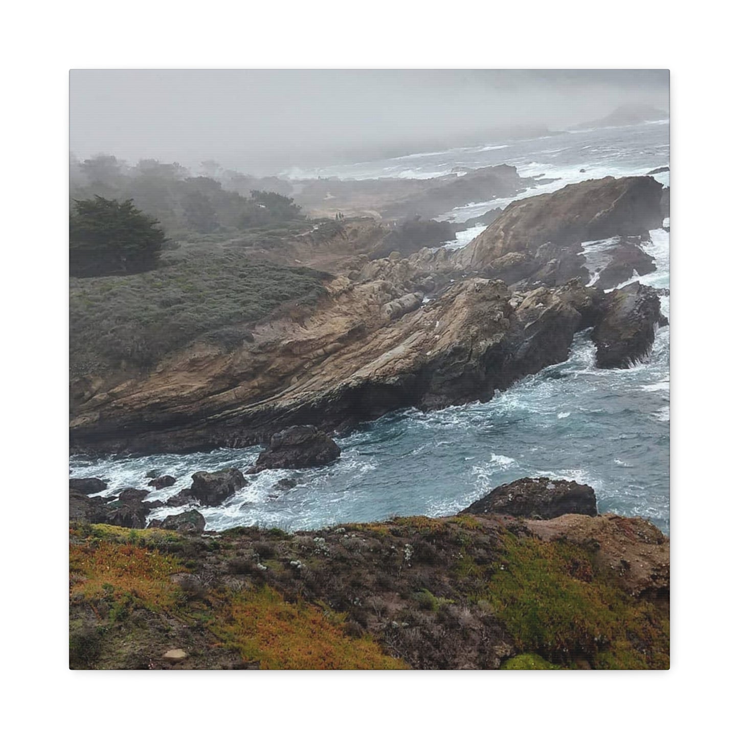 Stretched Canvas Wall Art, Matte Coastal Landscape Decor, Seascape Gallery Wrap, Ocean Home Decor, Nature Wall Artwork