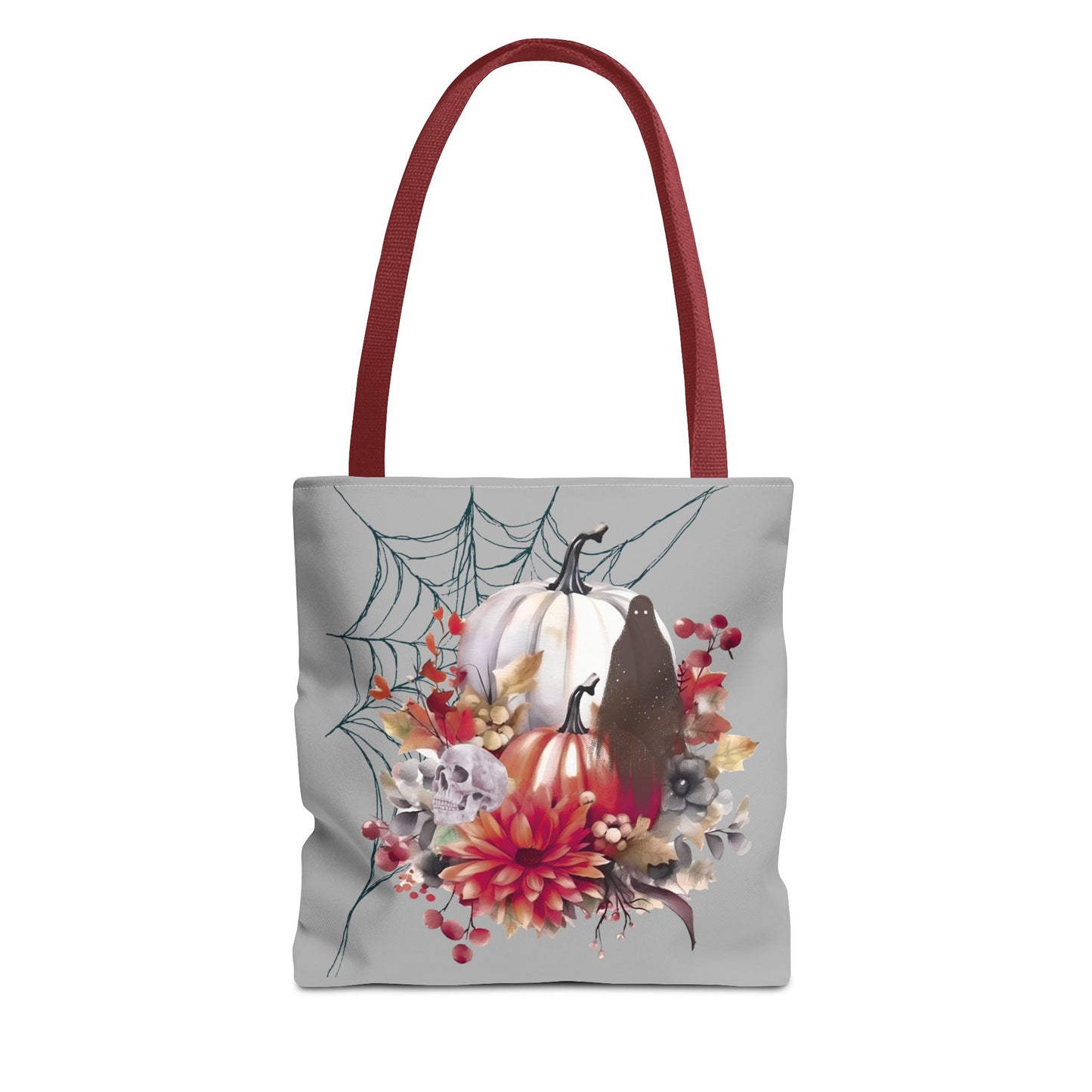 Halloween Floral Tote Bag | Spooky Fall Accessories, Trick or Treat Bag, Book Tote, Autumn Gift, Eco-Friendly Tote