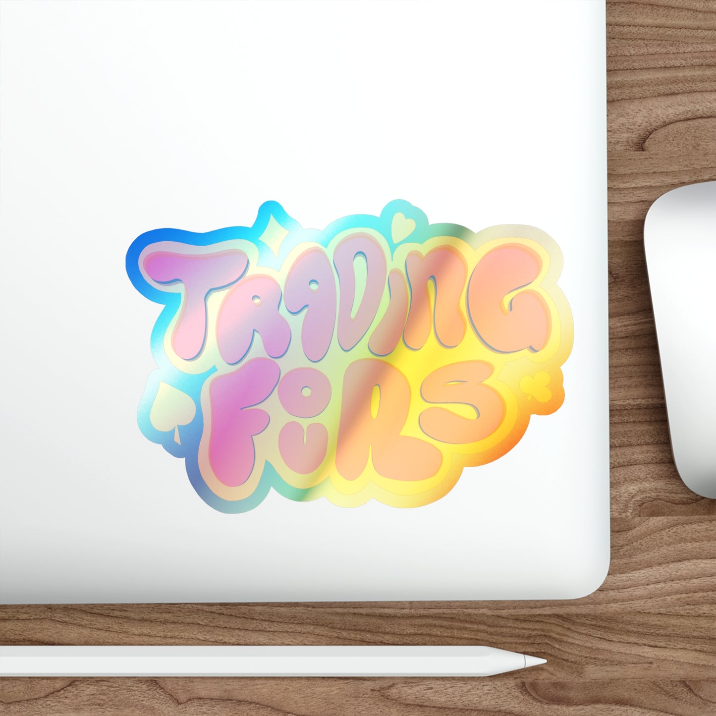 Trading Fours Band Logo 1Holographic Trading Stickers - Fun & Colorful Die-Cut Decals for Laptops, Water Bottles, Skateboards, Parties, Gifts