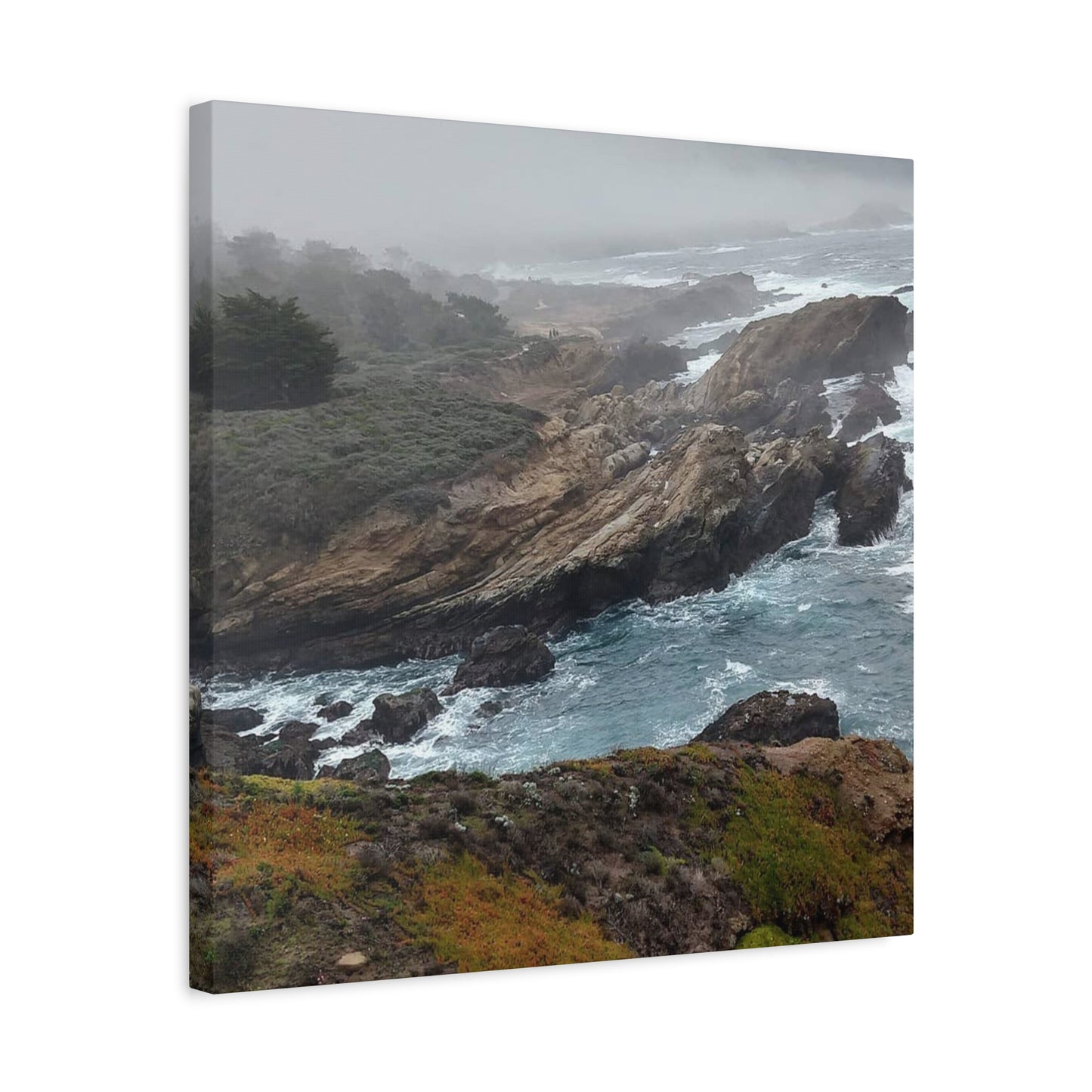 Stretched Canvas Wall Art, Matte Coastal Landscape Decor, Seascape Gallery Wrap, Ocean Home Decor, Nature Wall Artwork
