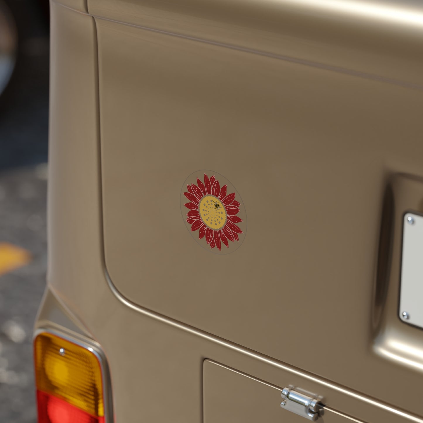 Transparent Outdoor Flower Sticker, Sunflower Decal, Boho Outdoor Art, Car Decoration, Nature Lover Gift