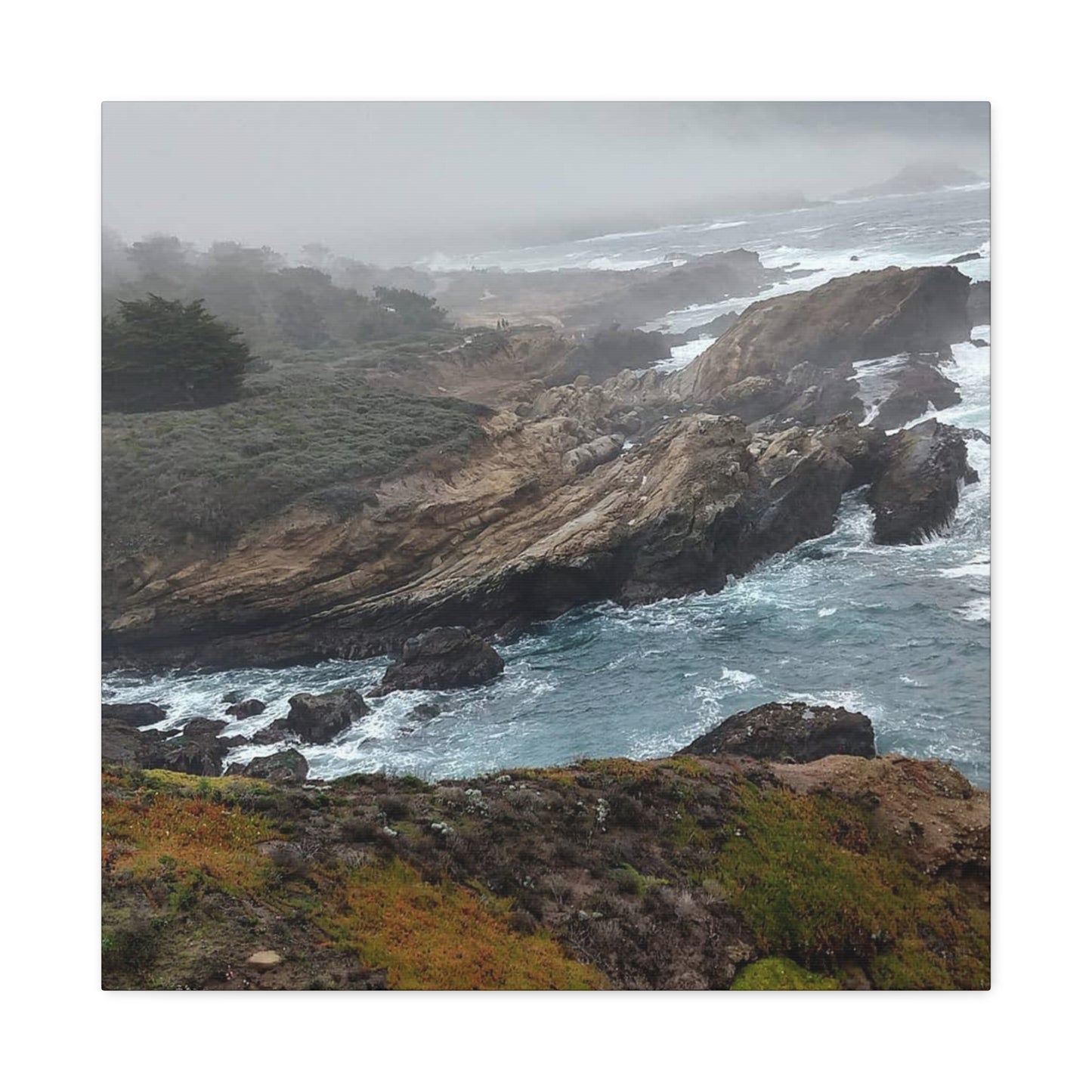 Stretched Canvas Wall Art, Matte Coastal Landscape Decor, Seascape Gallery Wrap, Ocean Home Decor, Nature Wall Artwork
