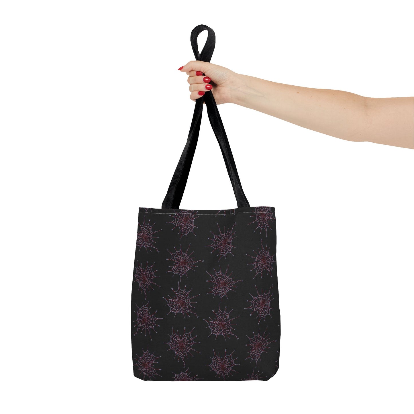 Chic Black and red Heart Web Tote Bag, Stylish Grocery Bag, Eco-Friendly Shopping Tote, Gift Bag for Her, Casual Beach Bag