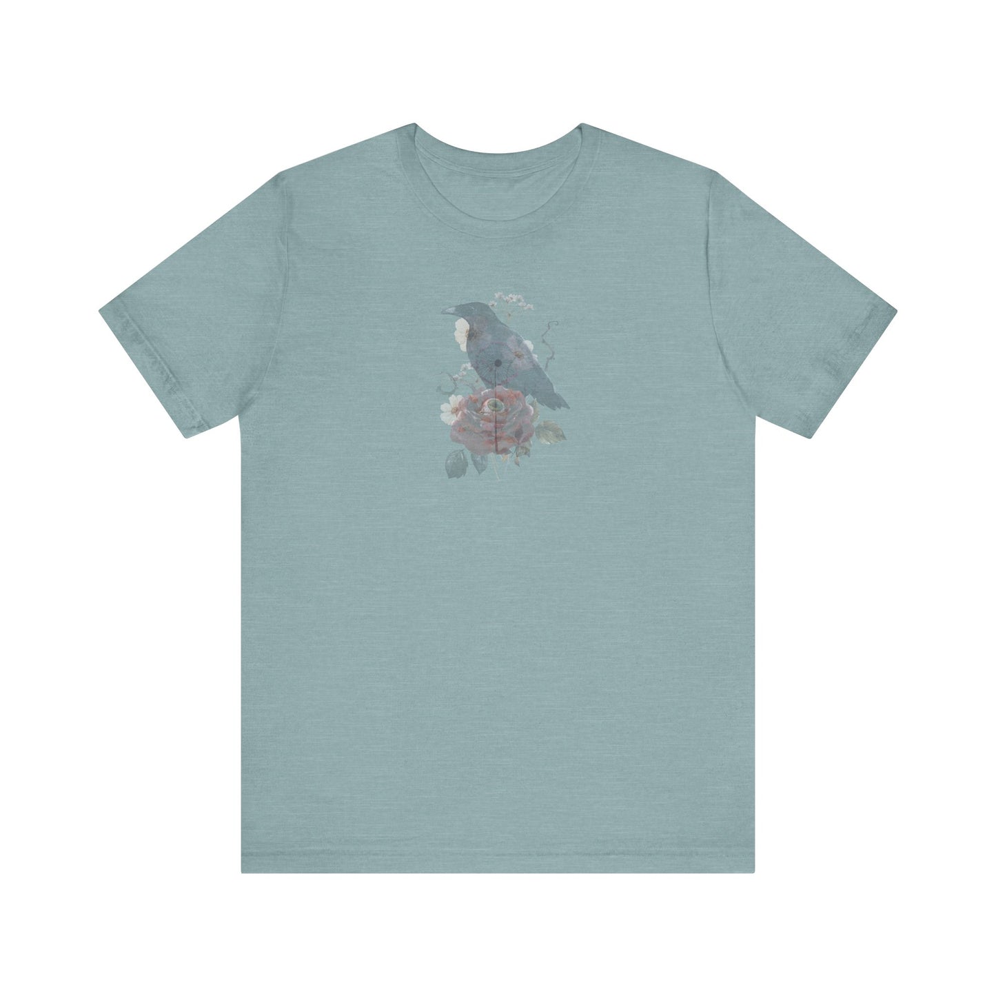 Double-sided Split Logo Artistic Bird Tee, Unisex T-Shirt for Art Lovers, Nature Inspired Gift, Casual Wear, Creative Expression