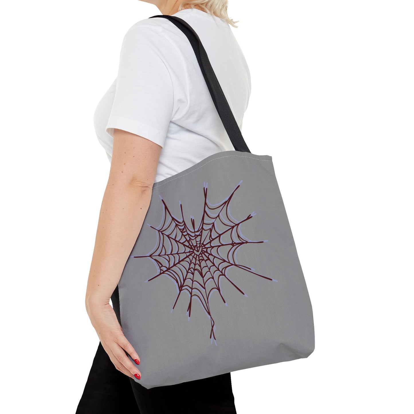 Spooky Spiderweb Tote Bag, Halloween Accessories, Eco-Friendly Tote, Fun Chic Bag, Holiday Gift, Daily Use