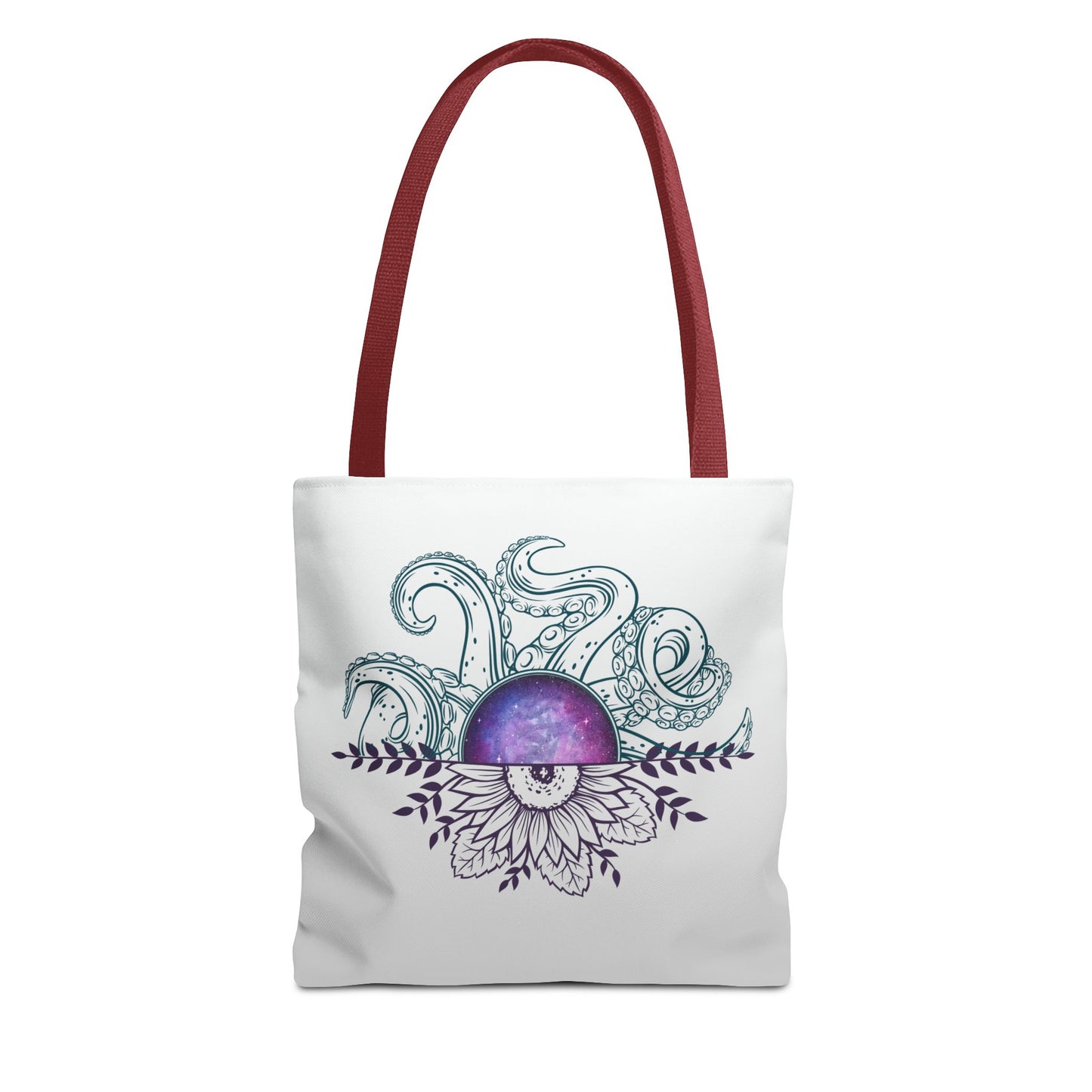 Whimsical Octopus Floral Tote Bag, Beach Bag, Grocery Tote, Eco-Friendly Bag, Gift for Ocean Lovers, Unique Art Carryall
