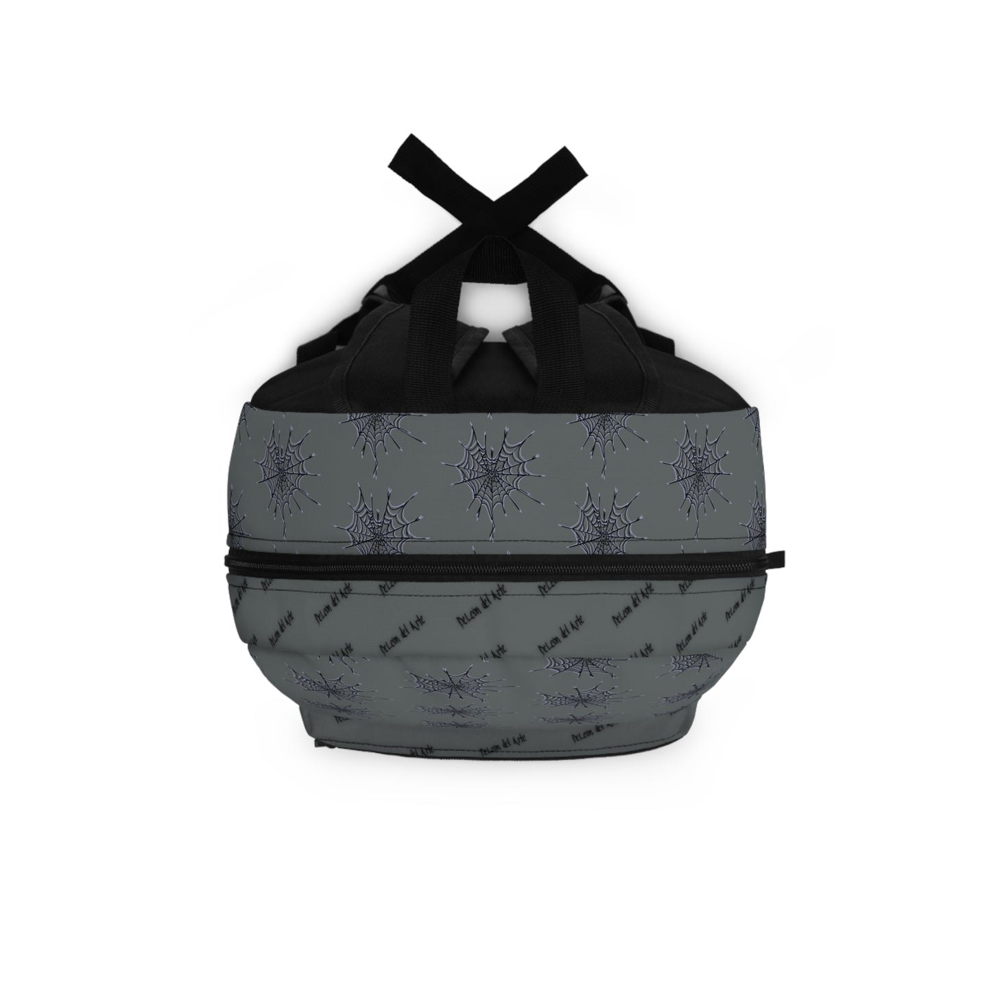Dark grey and Purple Heart Web Backpack for Students, Stylish School Bag, Art Tote, Unique Gift for Teens, Boho Travel Accessory