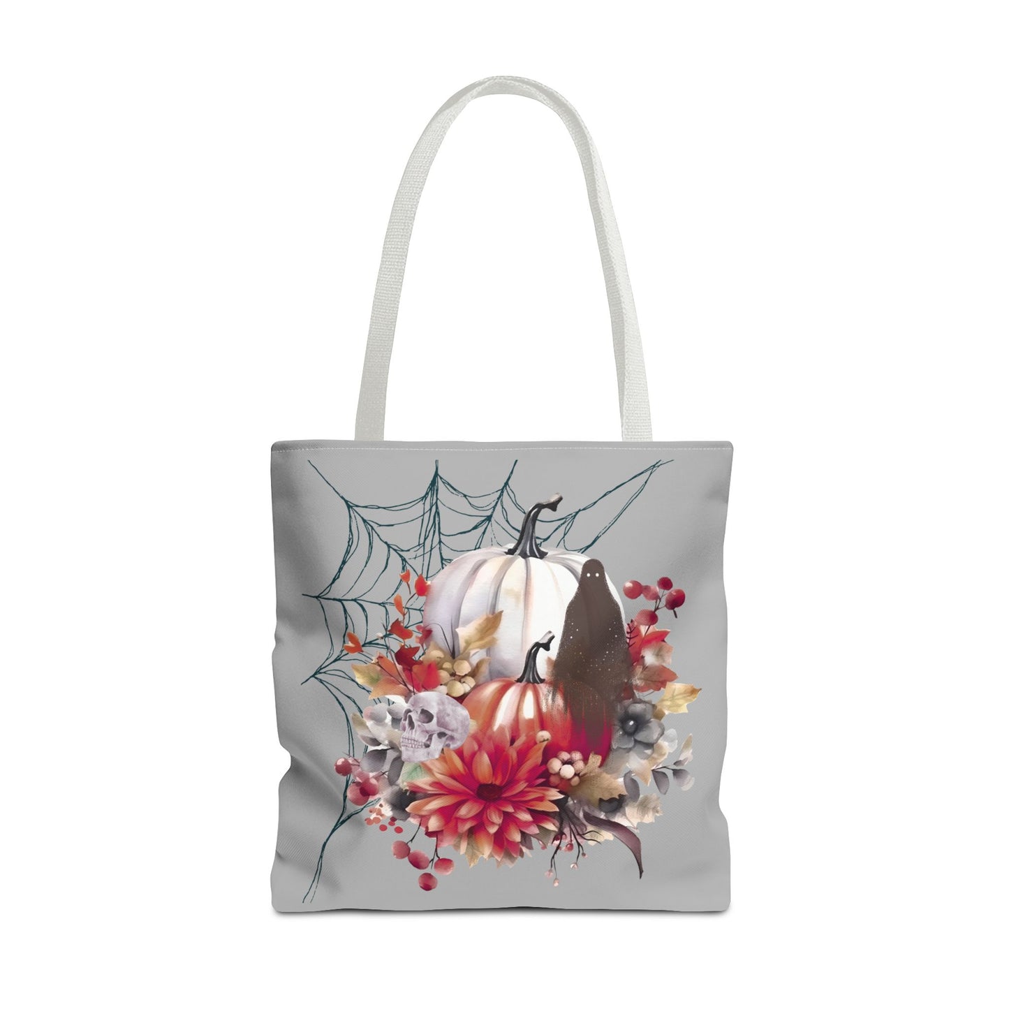 Halloween Floral Tote Bag | Spooky Fall Accessories, Trick or Treat Bag, Book Tote, Autumn Gift, Eco-Friendly Tote