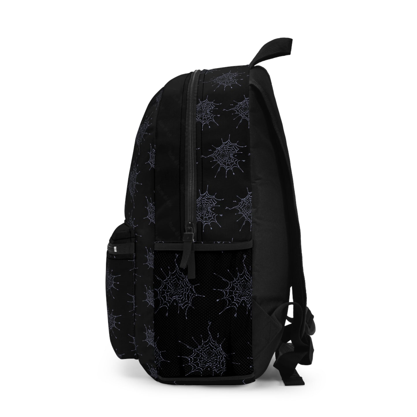 Black and Purple Heart Web Backpack for Students, Stylish School Bag, Art Tote, Unique Gift for Teens, Boho Travel Accessory