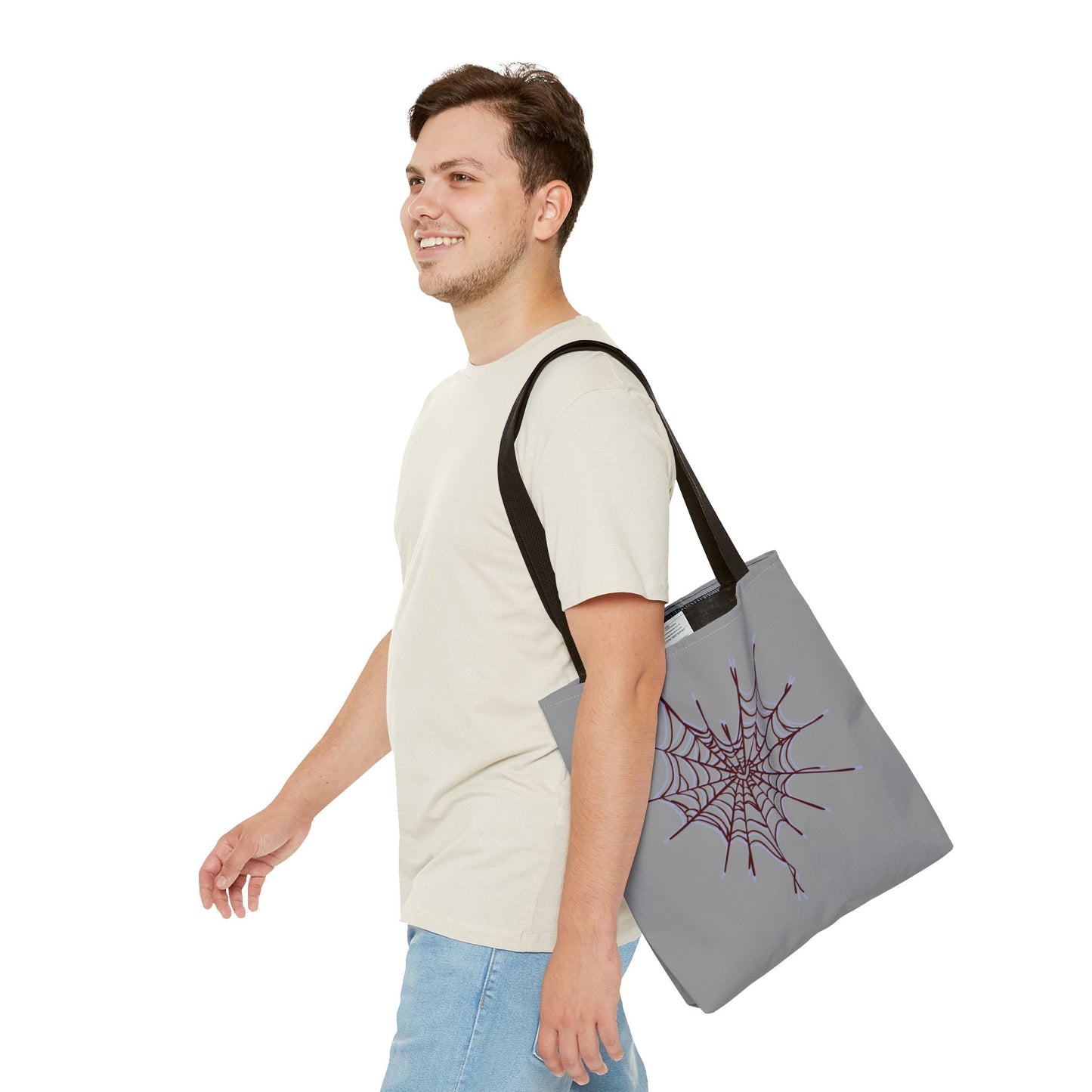 Spooky Spiderweb Tote Bag, Halloween Accessories, Eco-Friendly Tote, Fun Chic Bag, Holiday Gift, Daily Use
