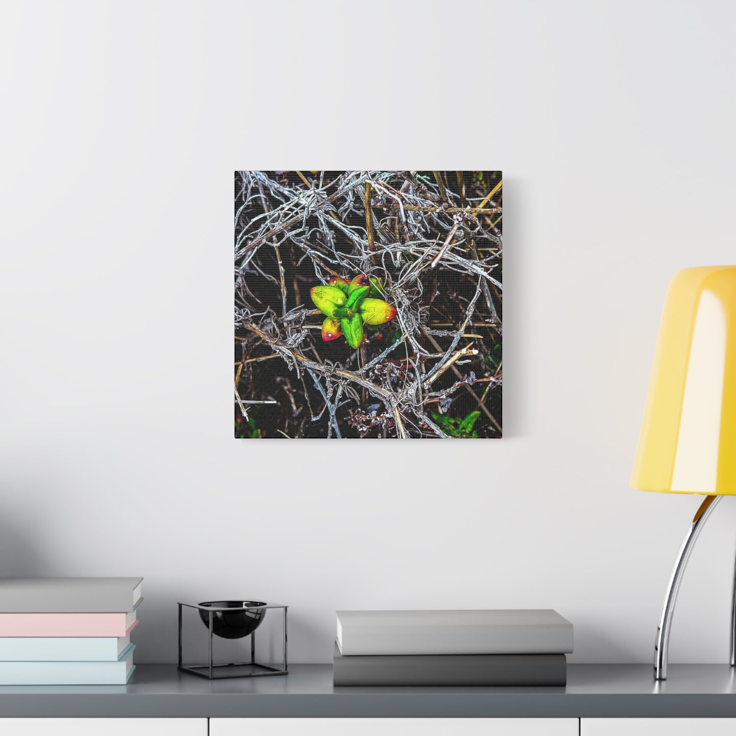Vibrant Nature Art Canvas, Green Buds Home Decor, Botanical Wall Art, Gift for Plant Lovers, Modern Interior Decor