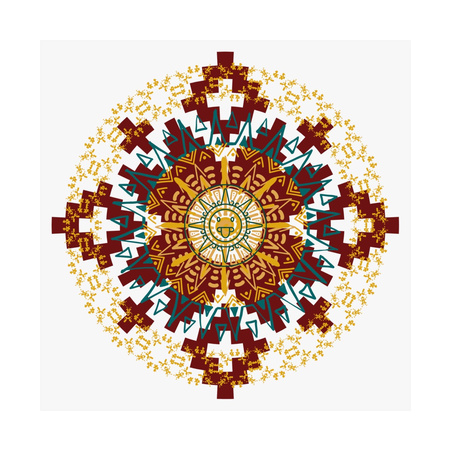 Bohemian Mandala Horizontal Poster, Art Print, Home Decor, Gift for Yoga Lovers, Wall Art, Meditation Decoration