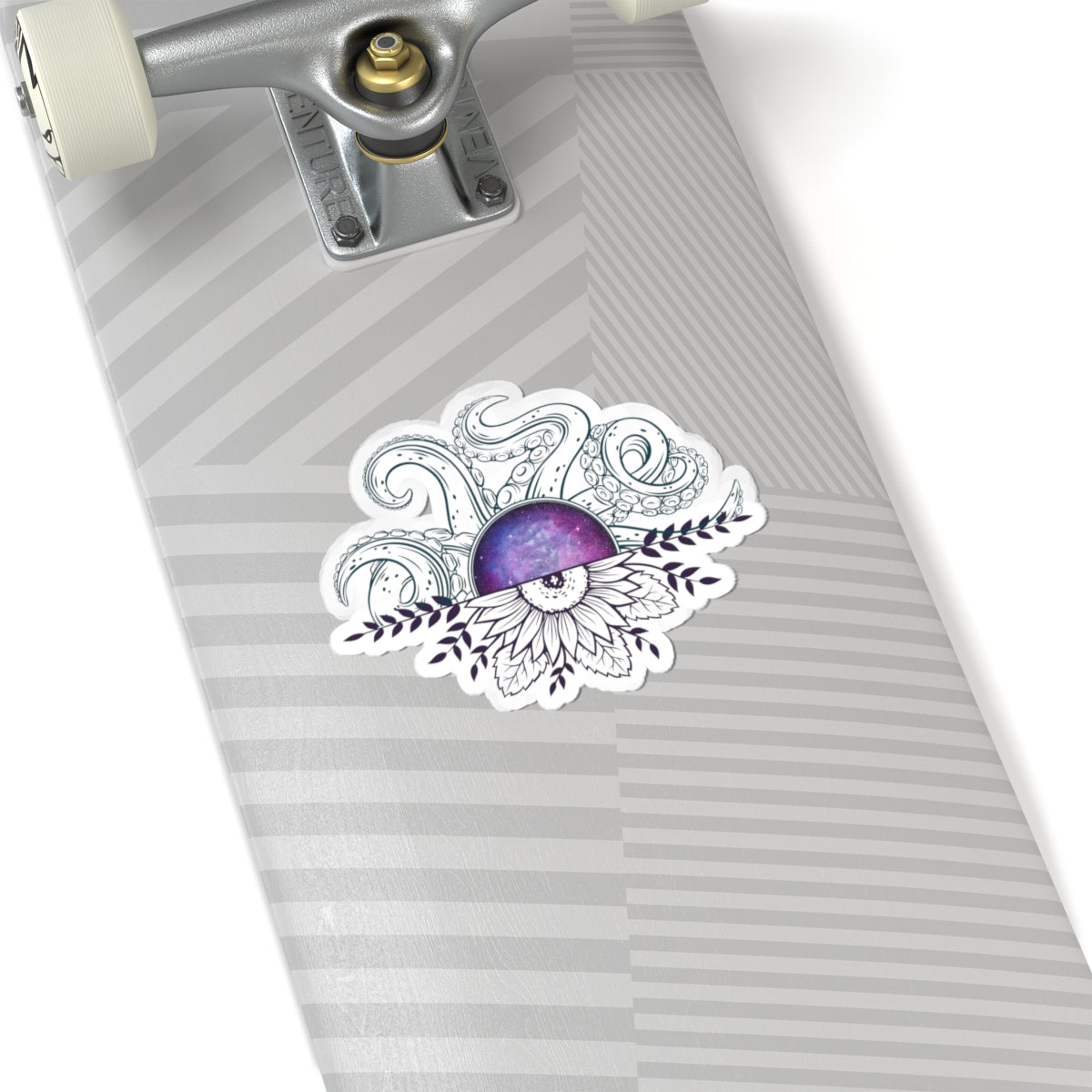 Ocean-Inspired Kiss-Cut Stickers, Boho Decor, Laptop Stickers, Flower & Octopus Art, Perfect for Gifts and Journals