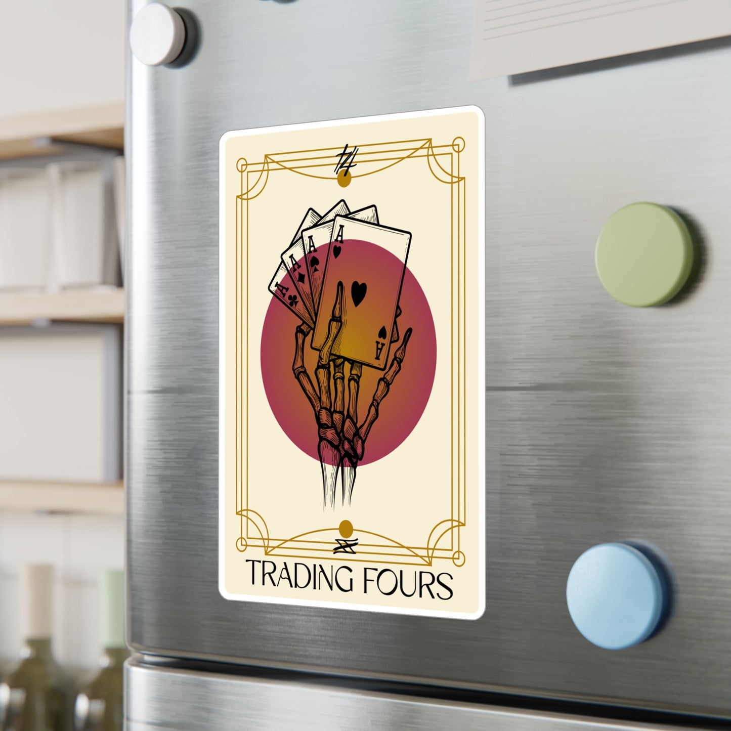 Trading Fours Band Unique Vinyl Decals for Home Decor, Gifts, Stickers for Card Players, Wall Art, Trading Fours Design