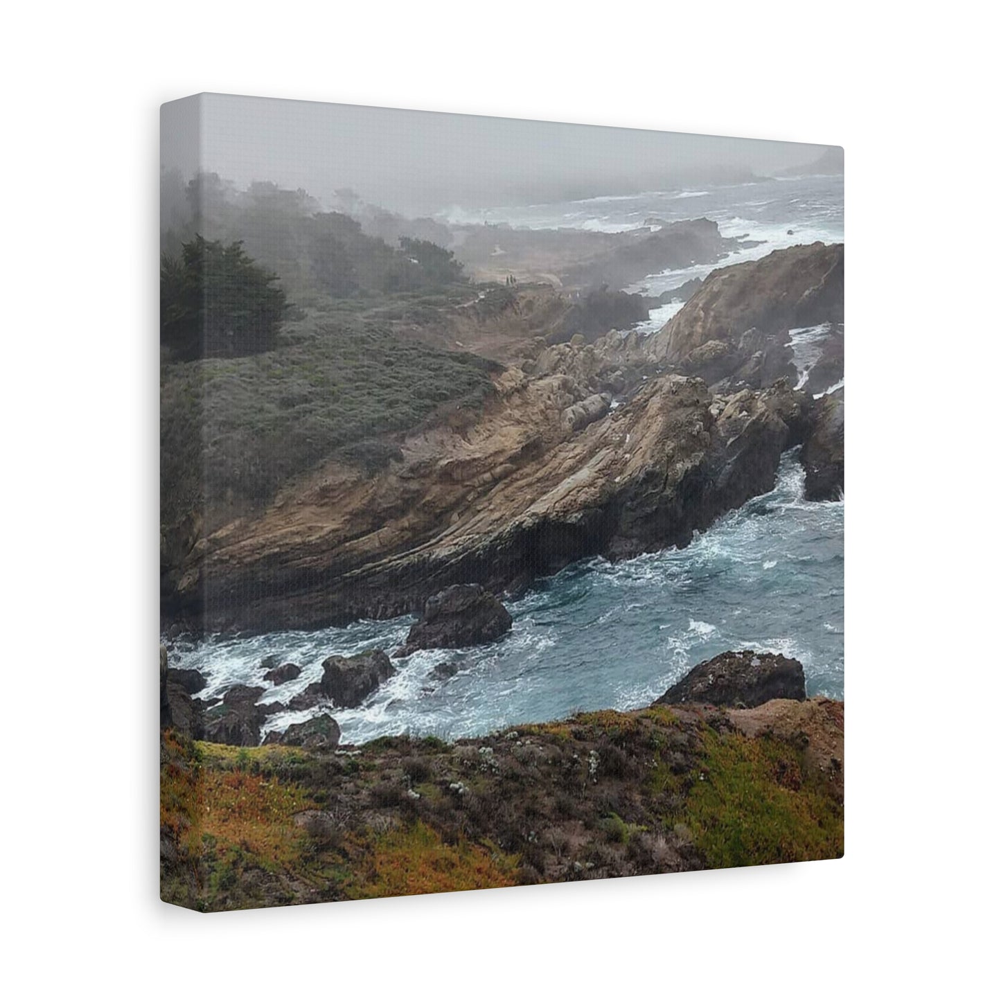 Stretched Canvas Wall Art, Matte Coastal Landscape Decor, Seascape Gallery Wrap, Ocean Home Decor, Nature Wall Artwork