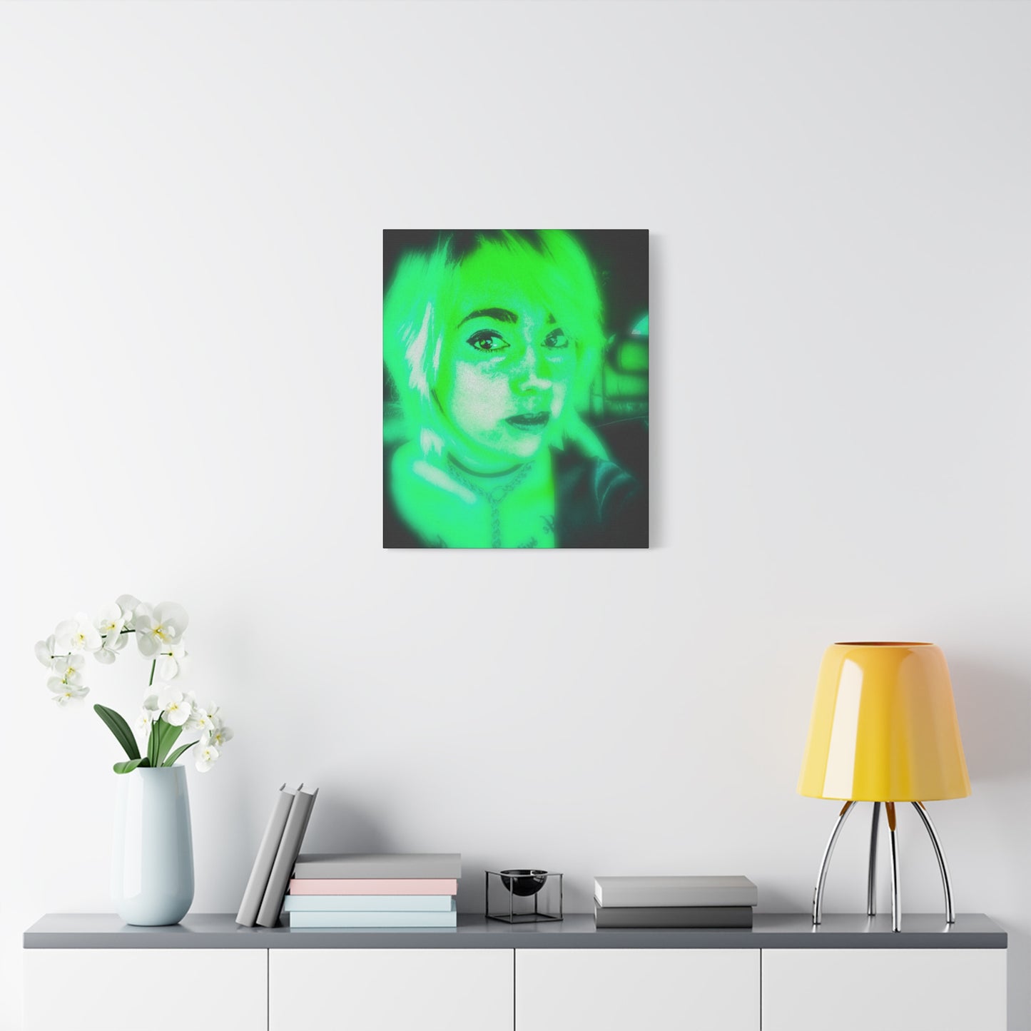 Canvas Wall Art, Unique Decor for Home, Personalized Gift, Funky Aesthetic, Green Vibe Art