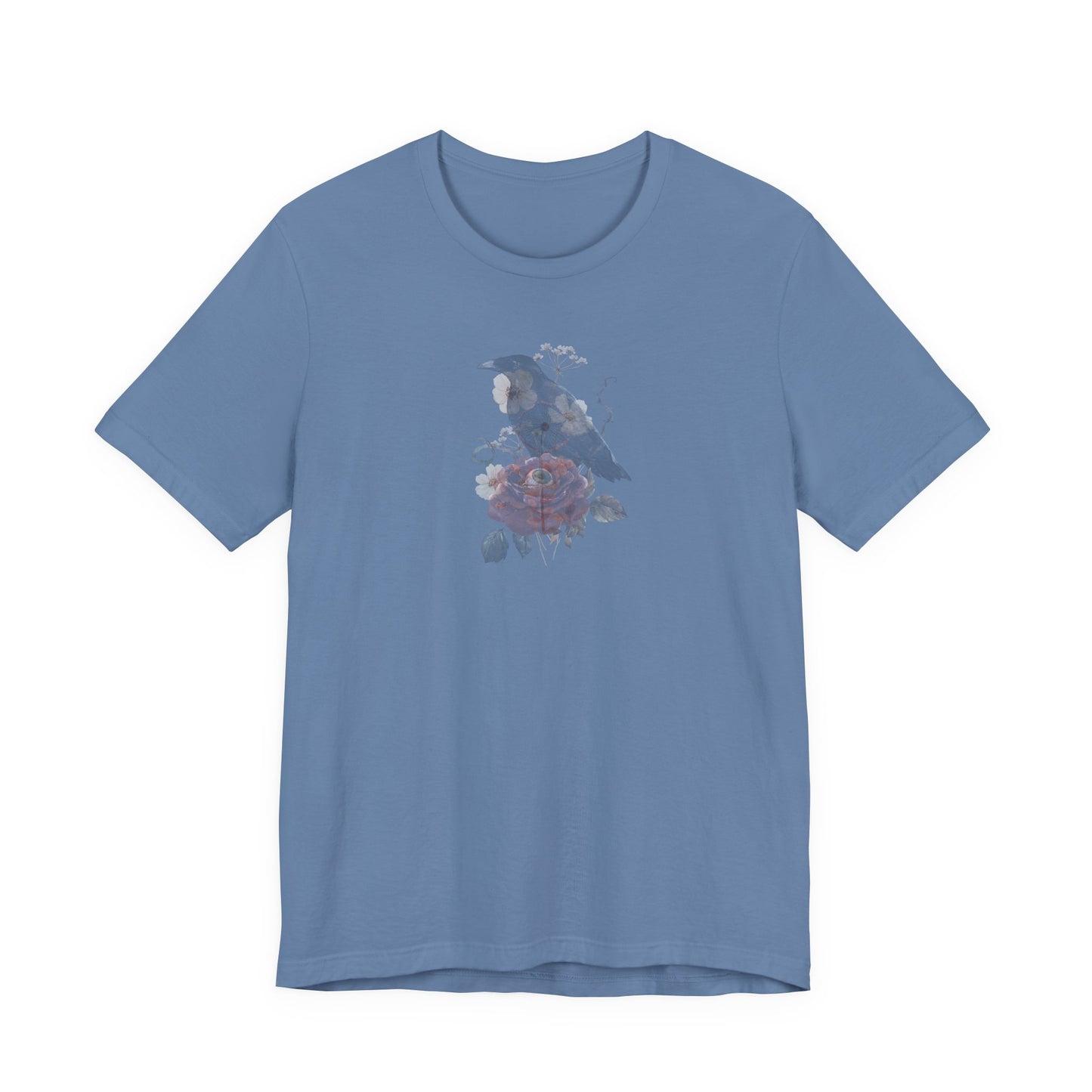 Double-sided Split Logo Artistic Bird Tee, Unisex T-Shirt for Art Lovers, Nature Inspired Gift, Casual Wear, Creative Expression