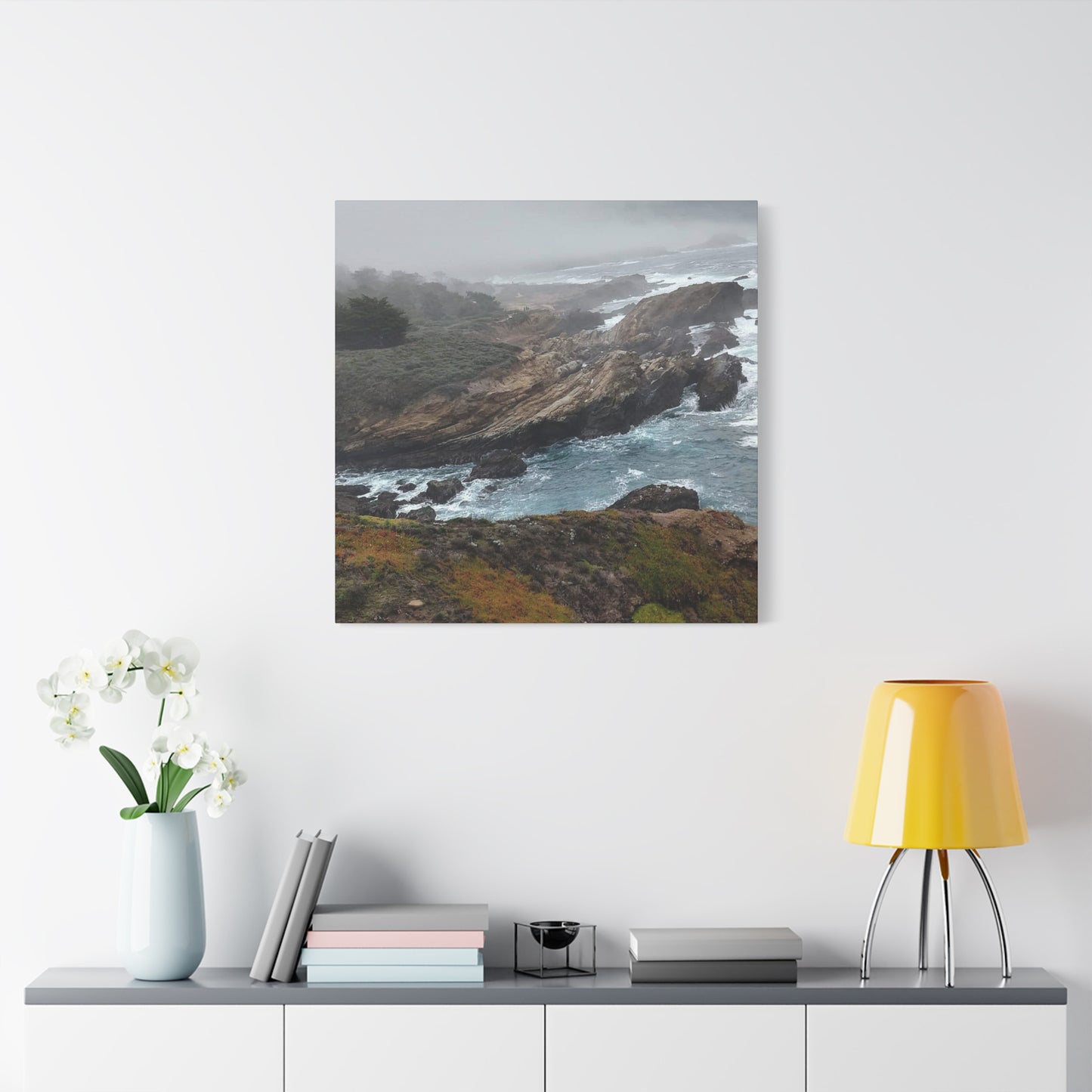 Stretched Canvas Wall Art, Matte Coastal Landscape Decor, Seascape Gallery Wrap, Ocean Home Decor, Nature Wall Artwork