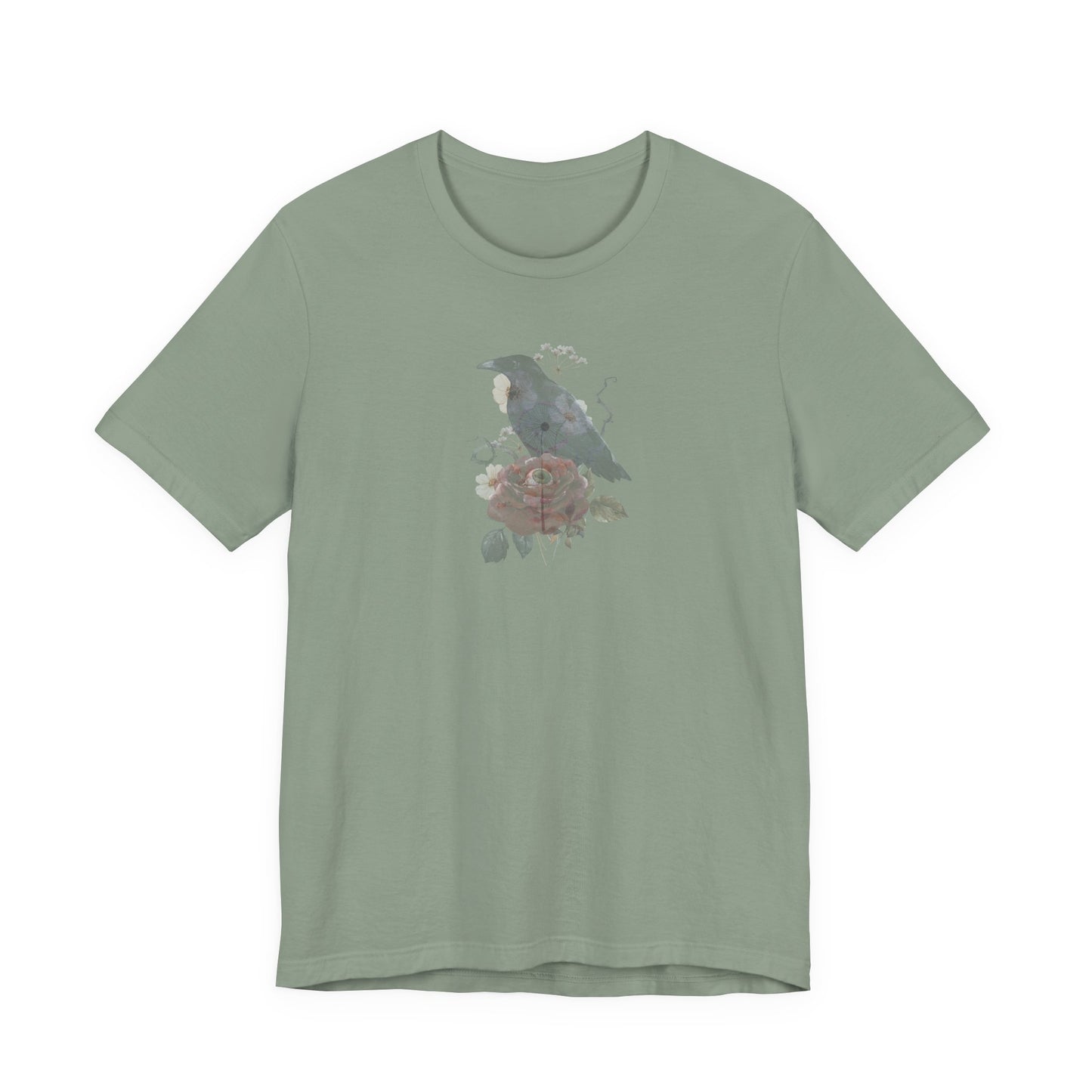 Double-sided Split Logo Artistic Bird Tee, Unisex T-Shirt for Art Lovers, Nature Inspired Gift, Casual Wear, Creative Expression