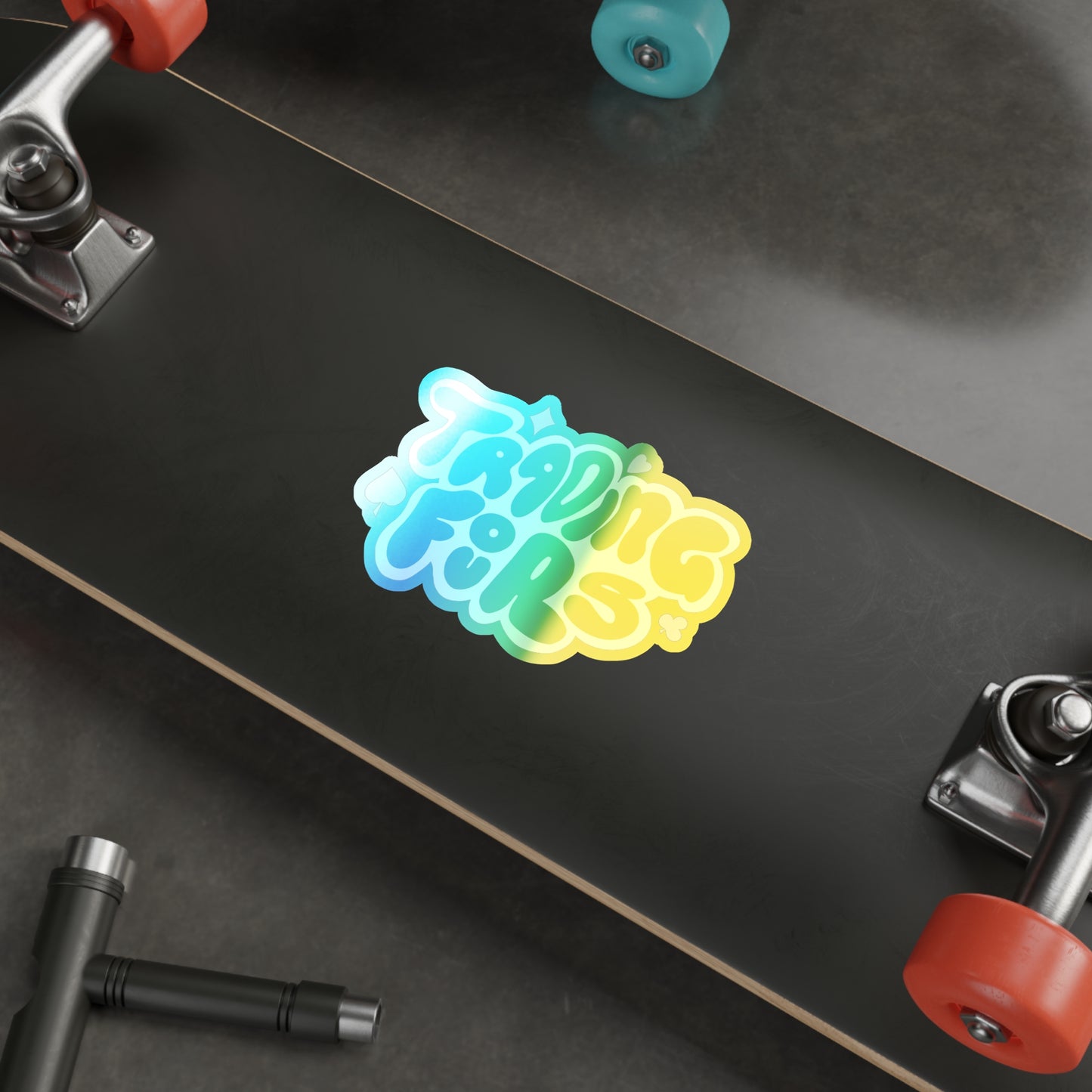 Trading Fours Band Logo 1 Holographic Die-Cut Stickers: Vibrant, Playful Decals for Personalization, Perfect for Journals, Laptops, and Gifts
