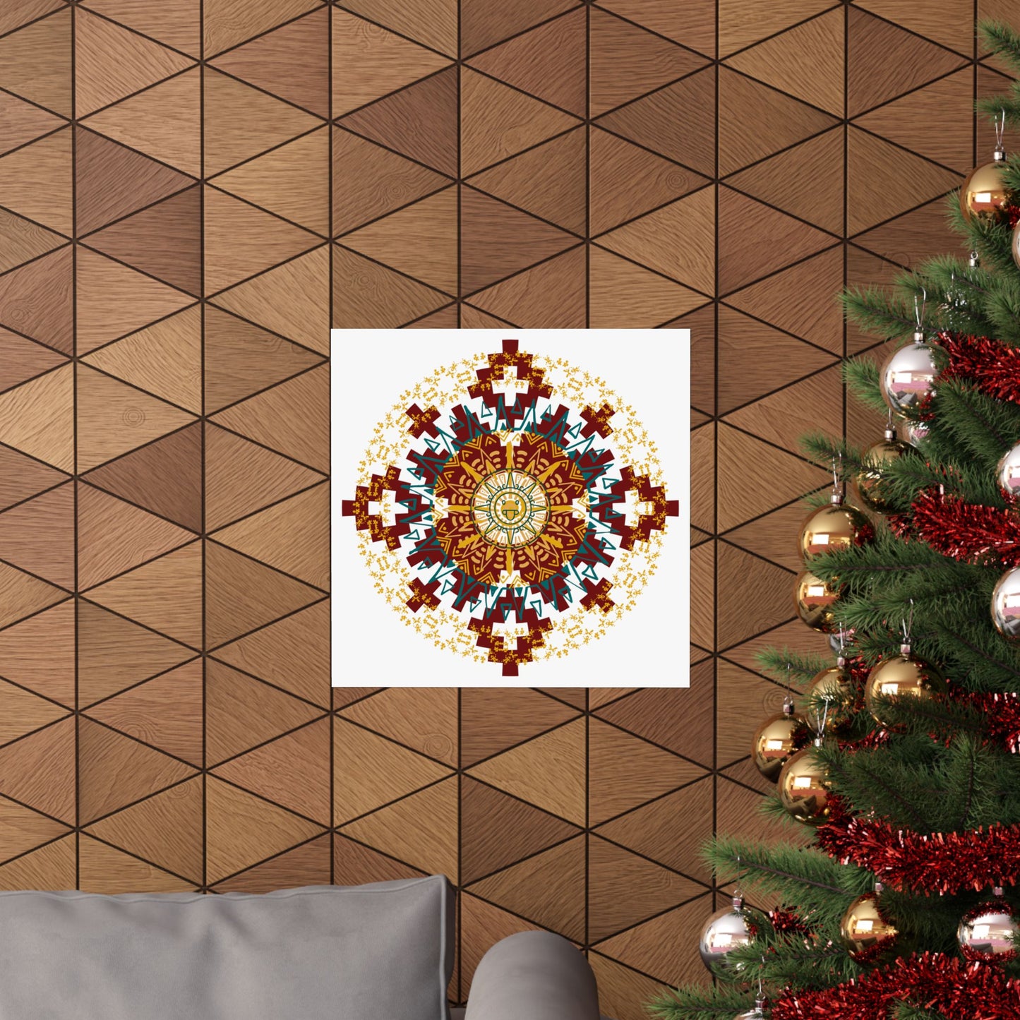 Bohemian Mandala Horizontal Poster, Art Print, Home Decor, Gift for Yoga Lovers, Wall Art, Meditation Decoration