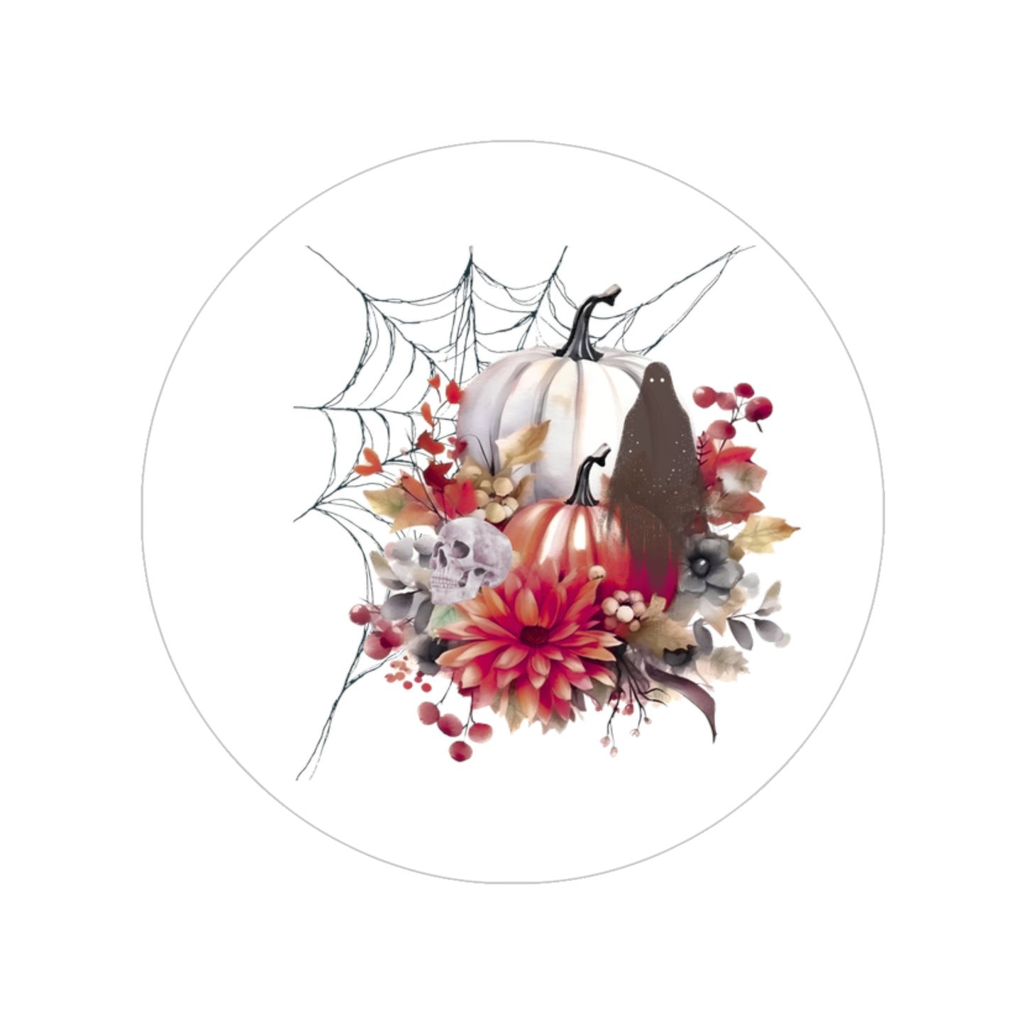Autumn-Themed Transparent Outdoor Stickers, Round, Fall Decor, Halloween Party Favor, Seasonal Home Decor, Nature Lover Gift