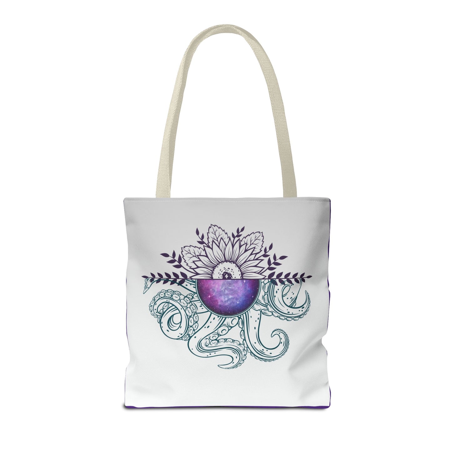 Whimsical Octopus Floral Tote Bag, Beach Bag, Grocery Tote, Eco-Friendly Bag, Gift for Ocean Lovers, Unique Art Carryall