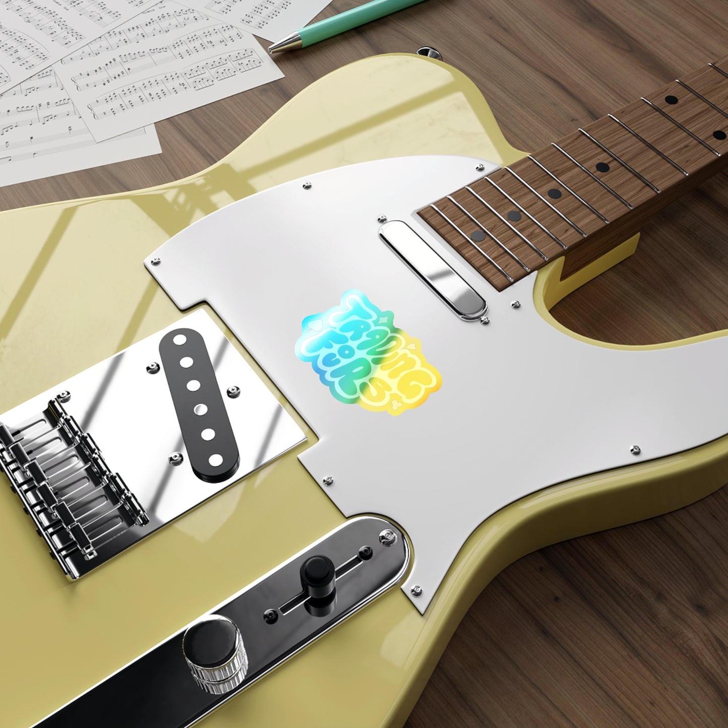 Trading Fours Band Logo 1 Holographic Die-Cut Stickers: Vibrant, Playful Decals for Personalization, Perfect for Journals, Laptops, and Gifts