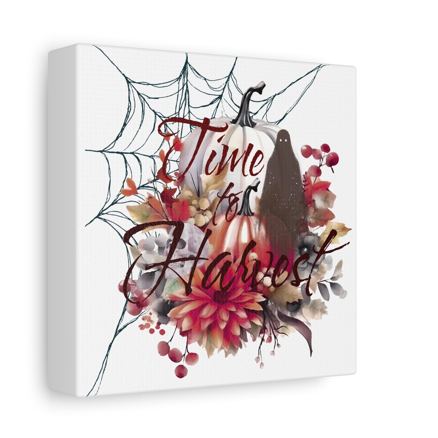 Autumn Wall Art, Halloween Canvas, Seasonal Decor, Fall Home Decor, Time for Harvest Print, Cozy Living Room Accent