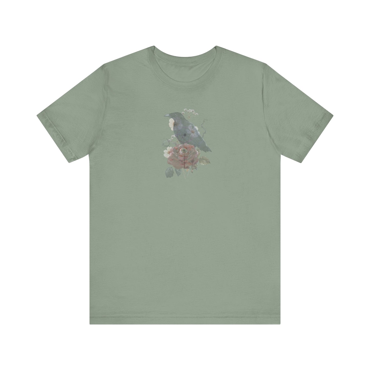 Double-sided Split Logo Artistic Bird Tee, Unisex T-Shirt for Art Lovers, Nature Inspired Gift, Casual Wear, Creative Expression