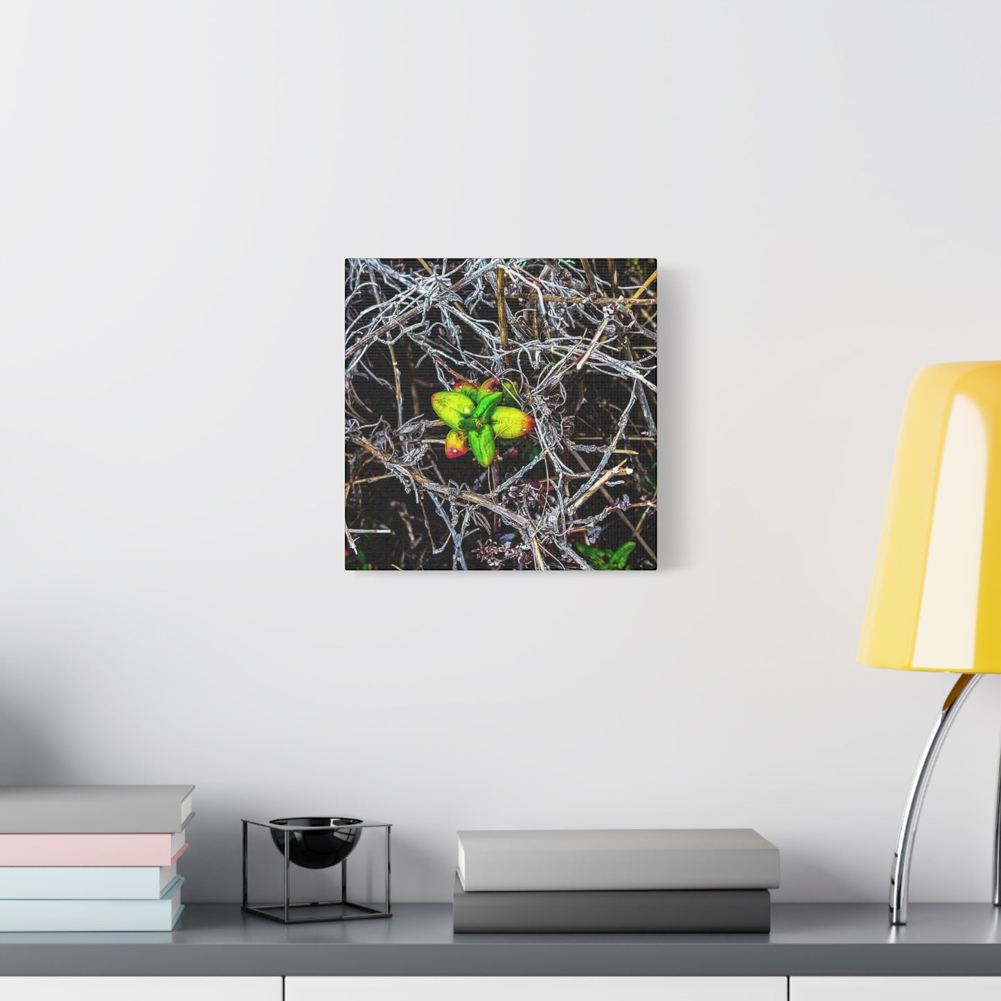 Vibrant Nature Art Canvas, Green Buds Home Decor, Botanical Wall Art, Gift for Plant Lovers, Modern Interior Decor