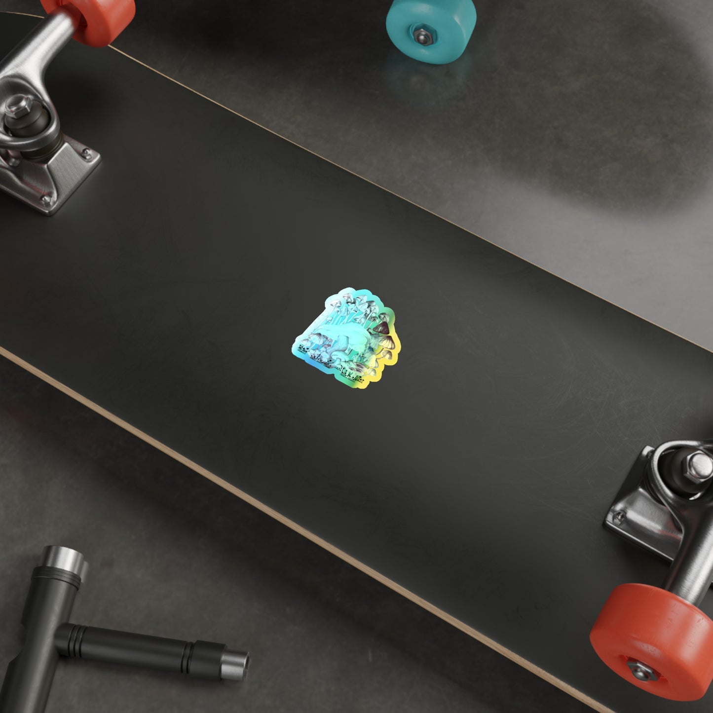 Vibrant Holographic Die-Cut Stickers, Psychedelic Art, Cute Mushroom Stickers for Skating, Journals, Water Bottles, Gifts