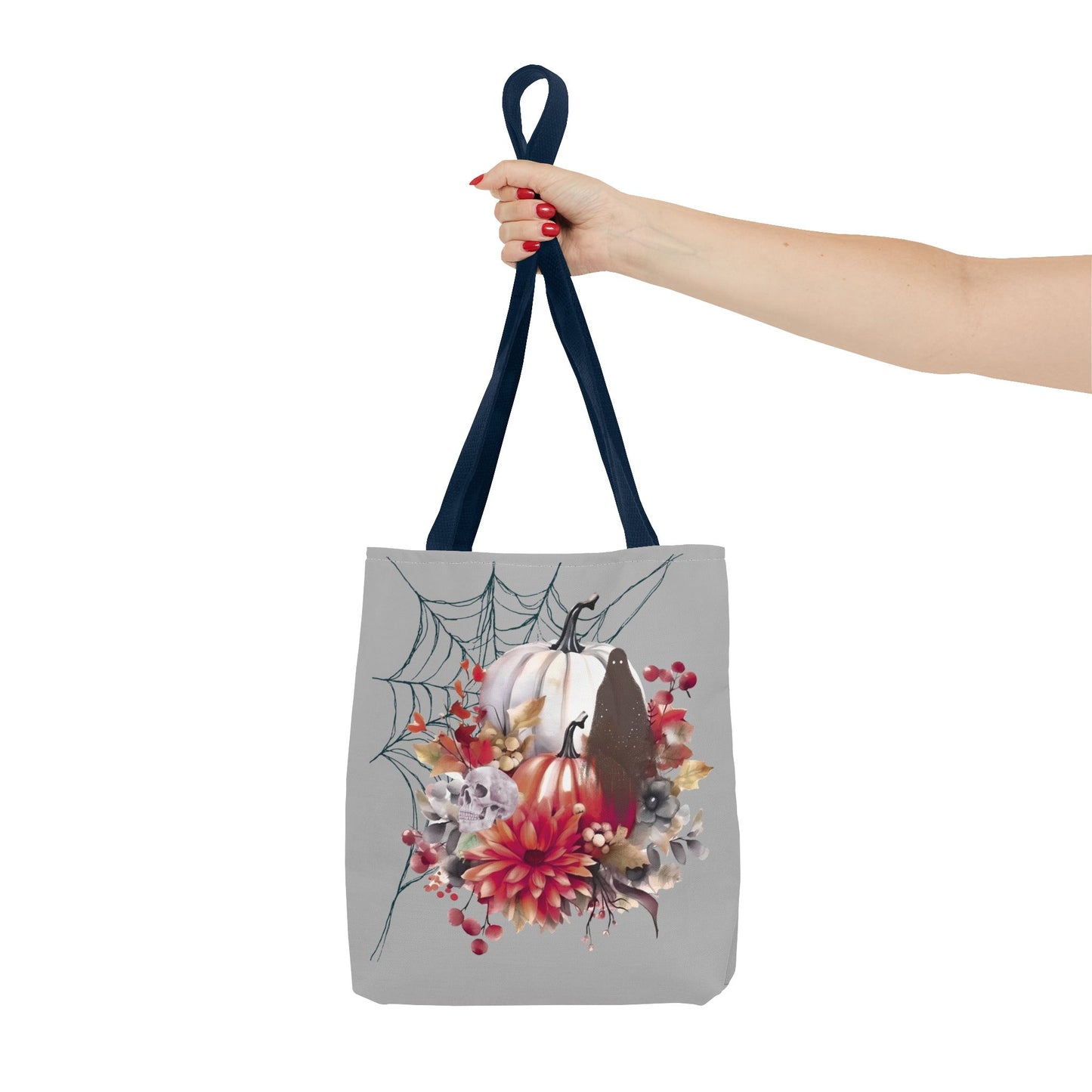 Halloween Floral Tote Bag | Spooky Fall Accessories, Trick or Treat Bag, Book Tote, Autumn Gift, Eco-Friendly Tote