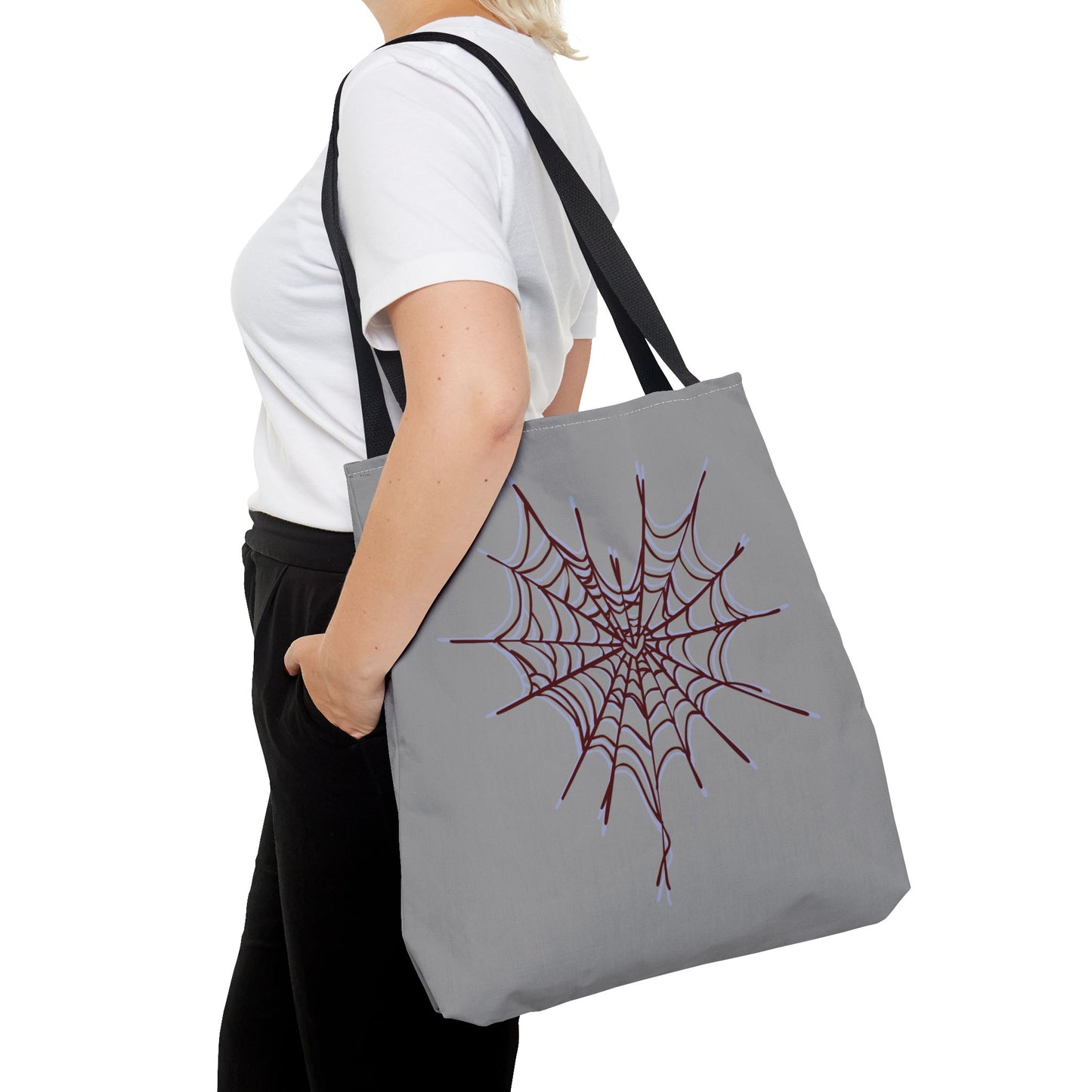 Spooky Spiderweb Tote Bag, Halloween Accessories, Eco-Friendly Tote, Fun Chic Bag, Holiday Gift, Daily Use