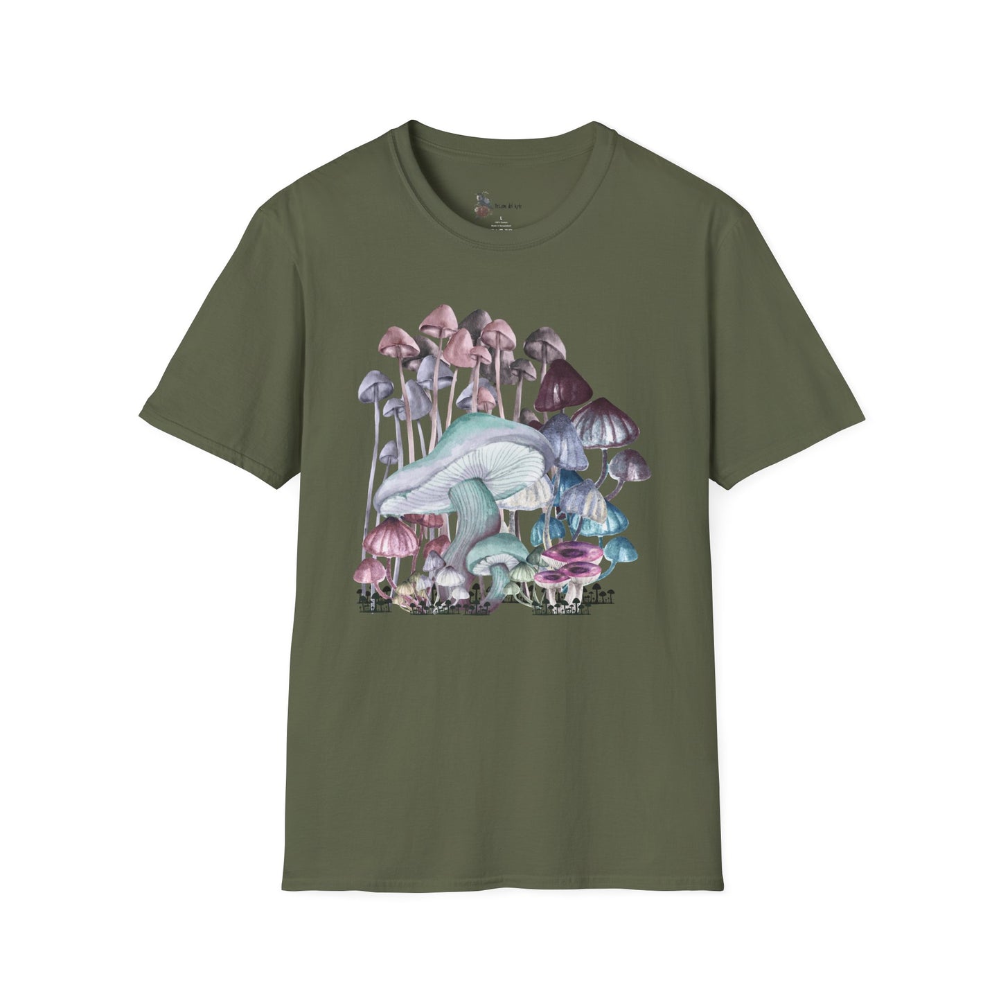 Mushroom Art Unisex T-Shirt - Softstyle Tee for Nature Lovers, Eco-Friendly Fashion, Gift for Friends, Boho Style, Music Festivals
