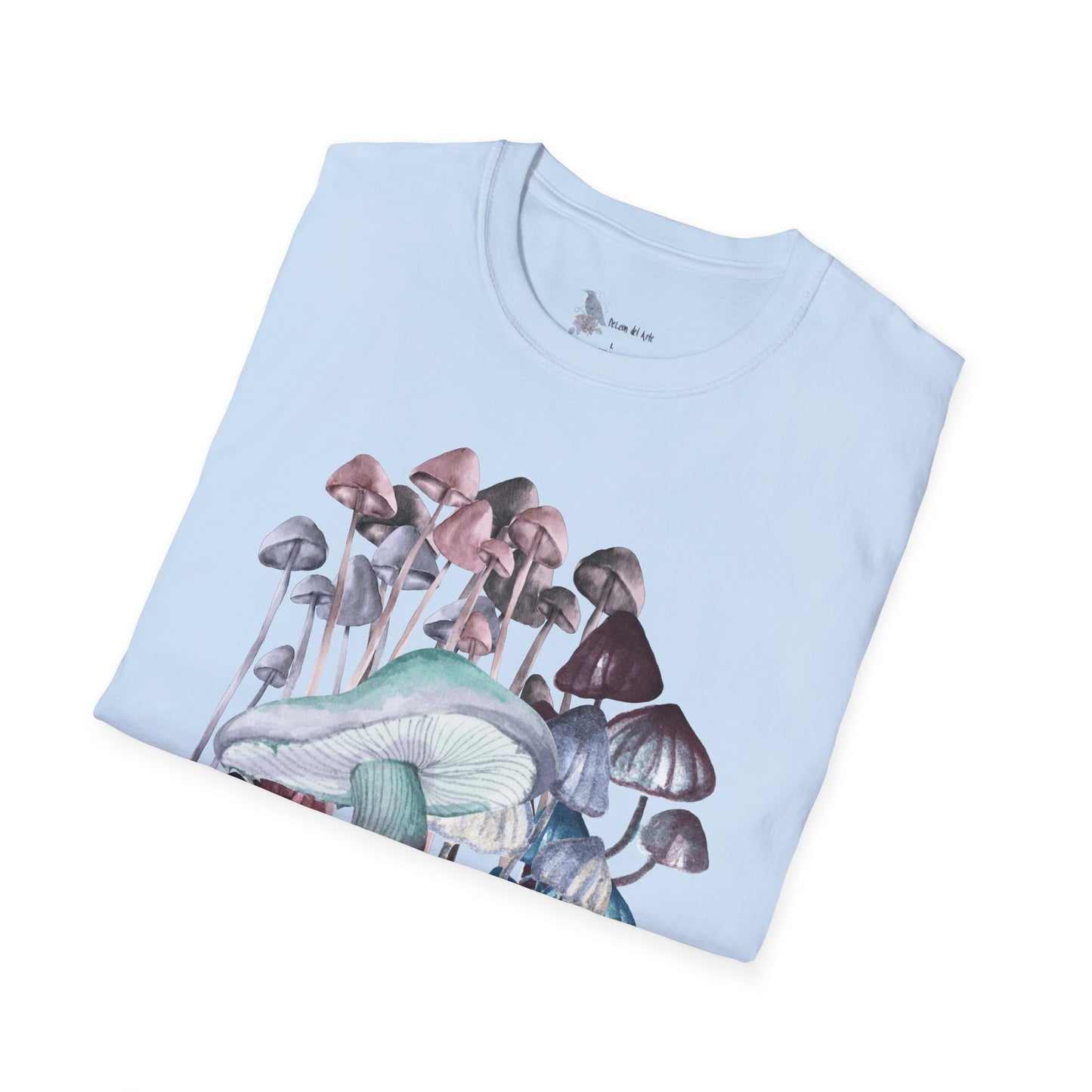 Mushroom Art Unisex T-Shirt - Softstyle Tee for Nature Lovers, Eco-Friendly Fashion, Gift for Friends, Boho Style, Music Festivals