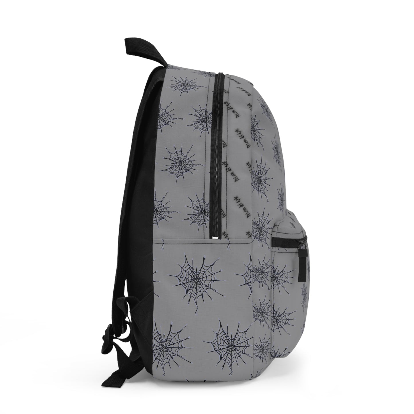 Light Grey and Purple Heart Web Backpack for Students, Stylish School Bag, Art Tote, Unique Gift for Teens, Boho Travel Accessory